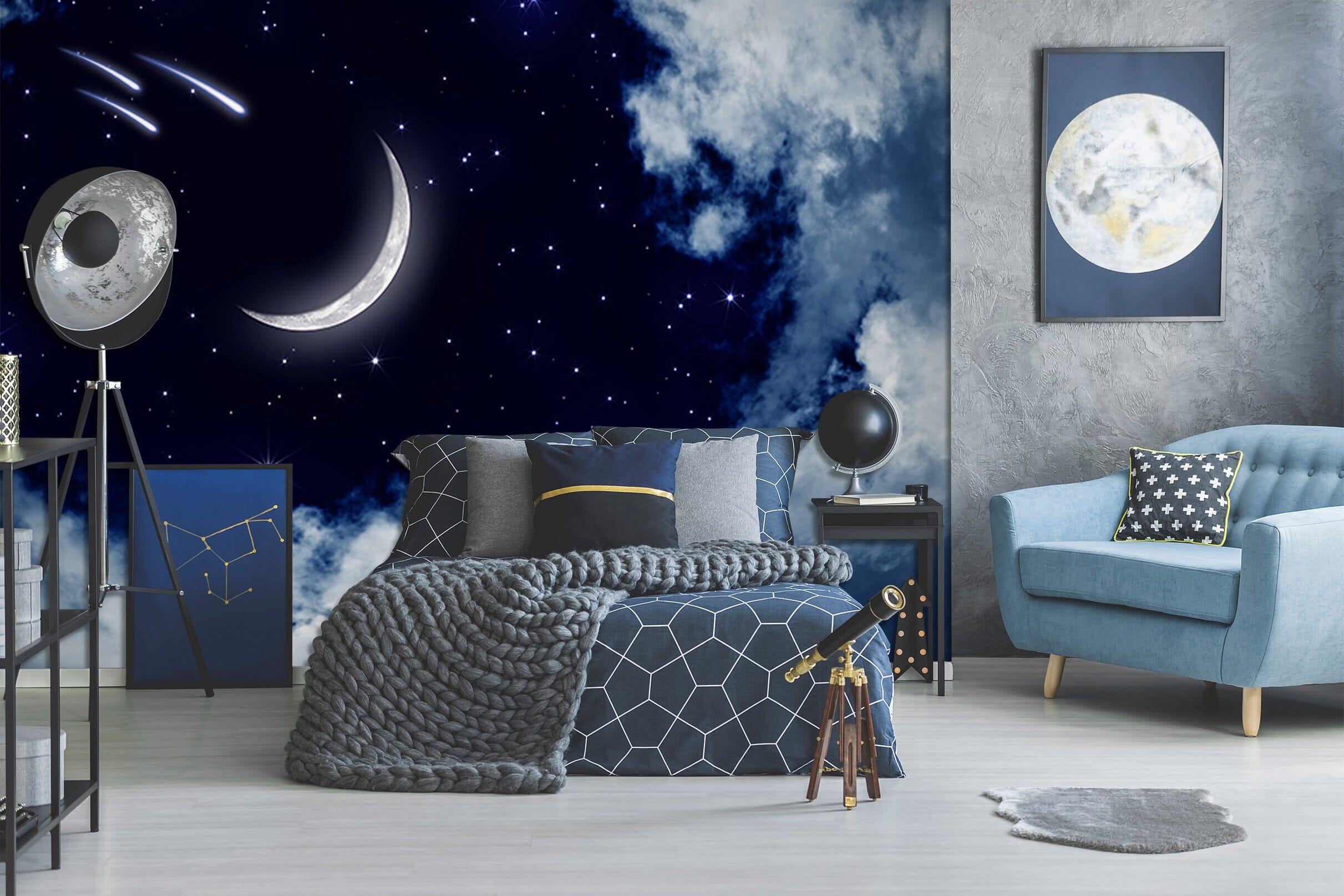 3D Night Sky Moon 1752 Wall Murals Wallpaper AJ Wallpaper 2 