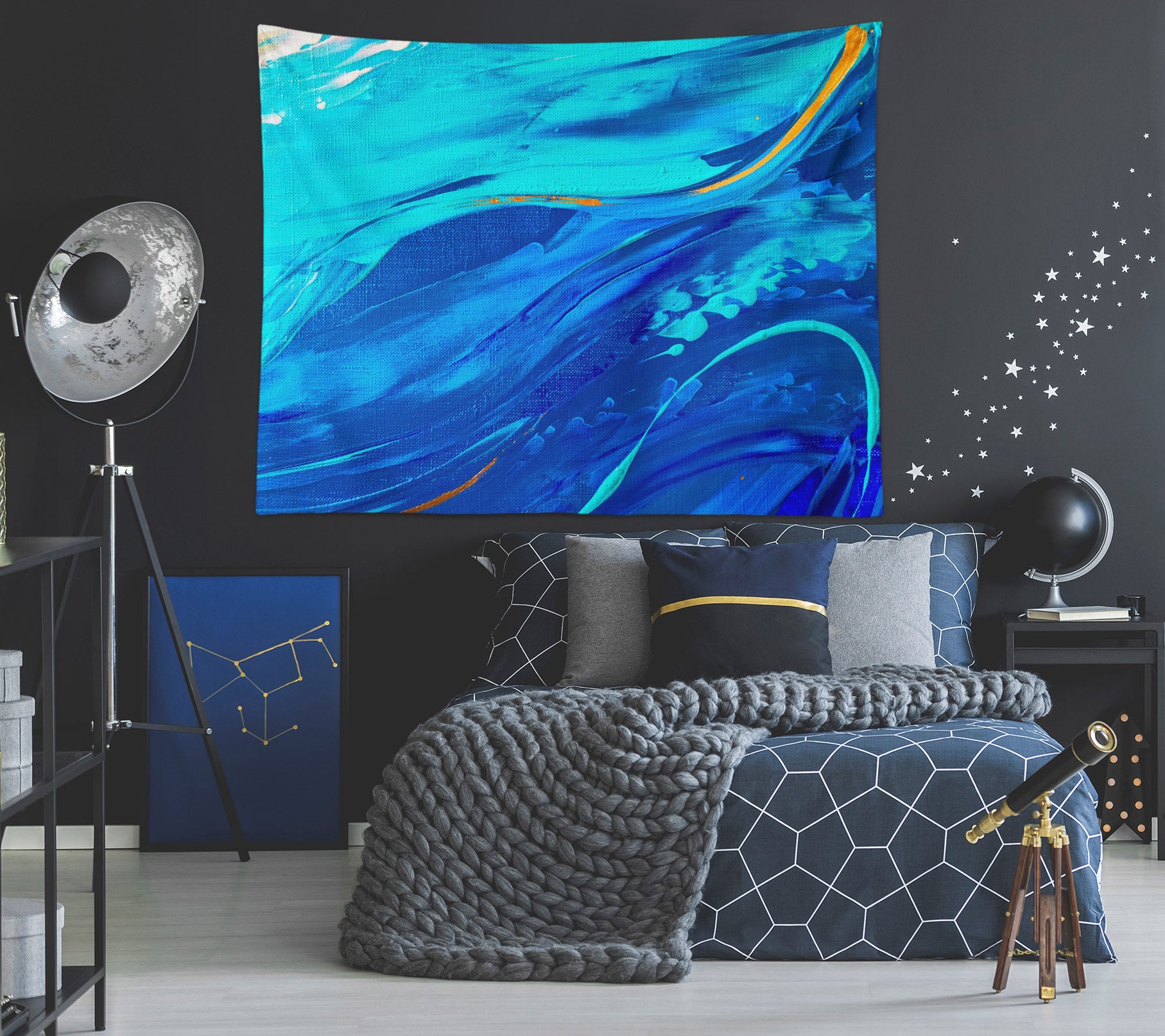 3D Blue Pattern 3303 Skromova Marina Tapestry Hanging Cloth Hang