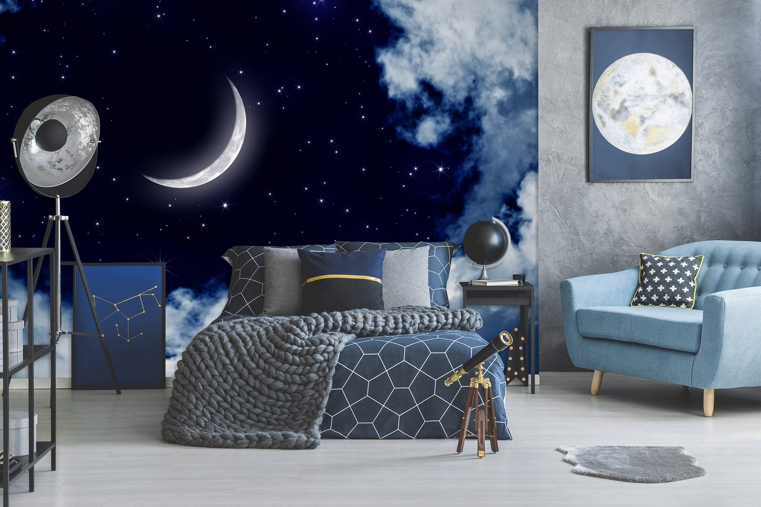 3D Moon Cloud 1115 Wall Murals Wallpaper AJ Wallpaper 2 