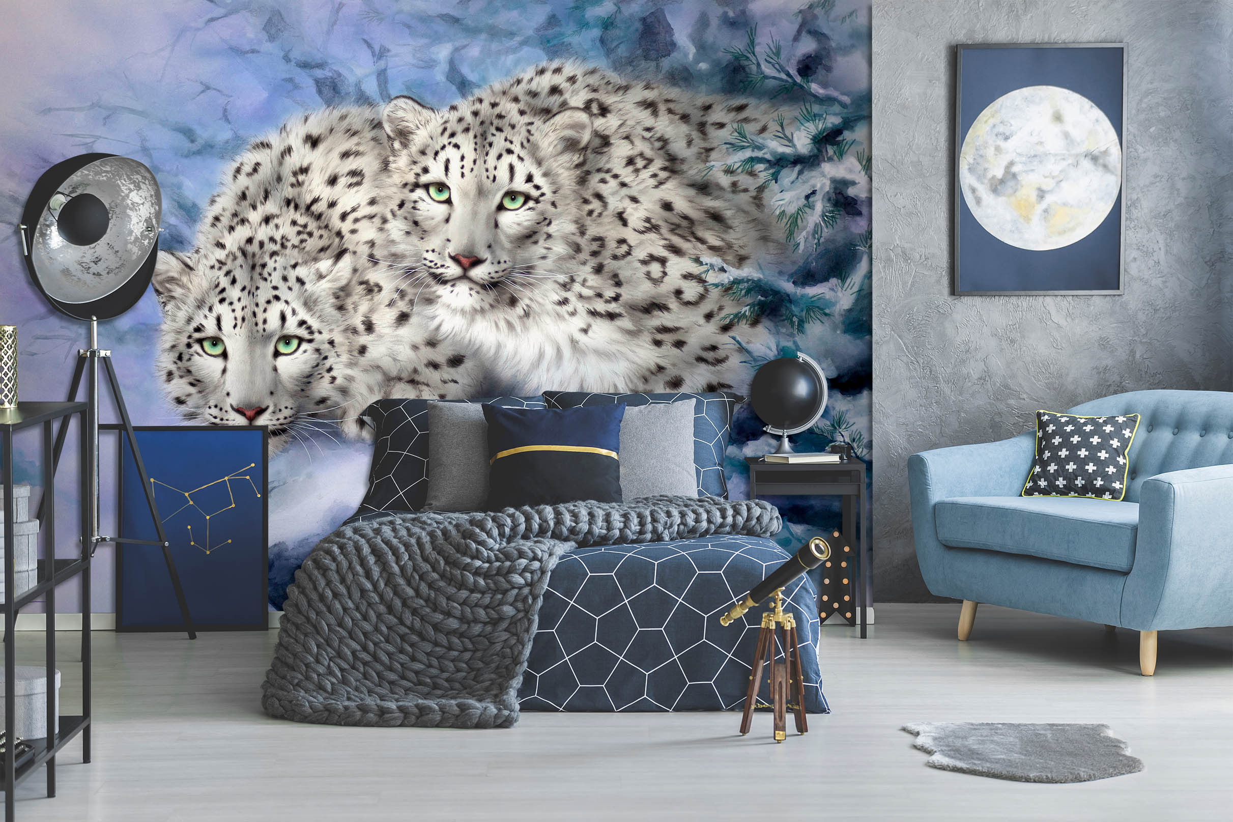 3D Snow Leopard 5460 Kayomi Harai Wall Mural Wall Murals