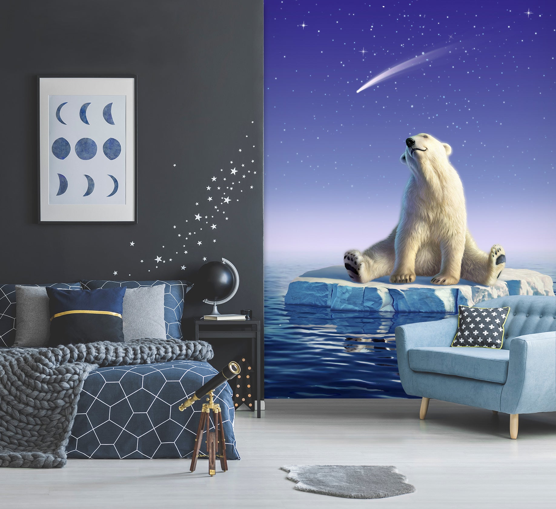 3D Polar Bear 85048 Jerry LoFaro Wall Mural Wall Murals