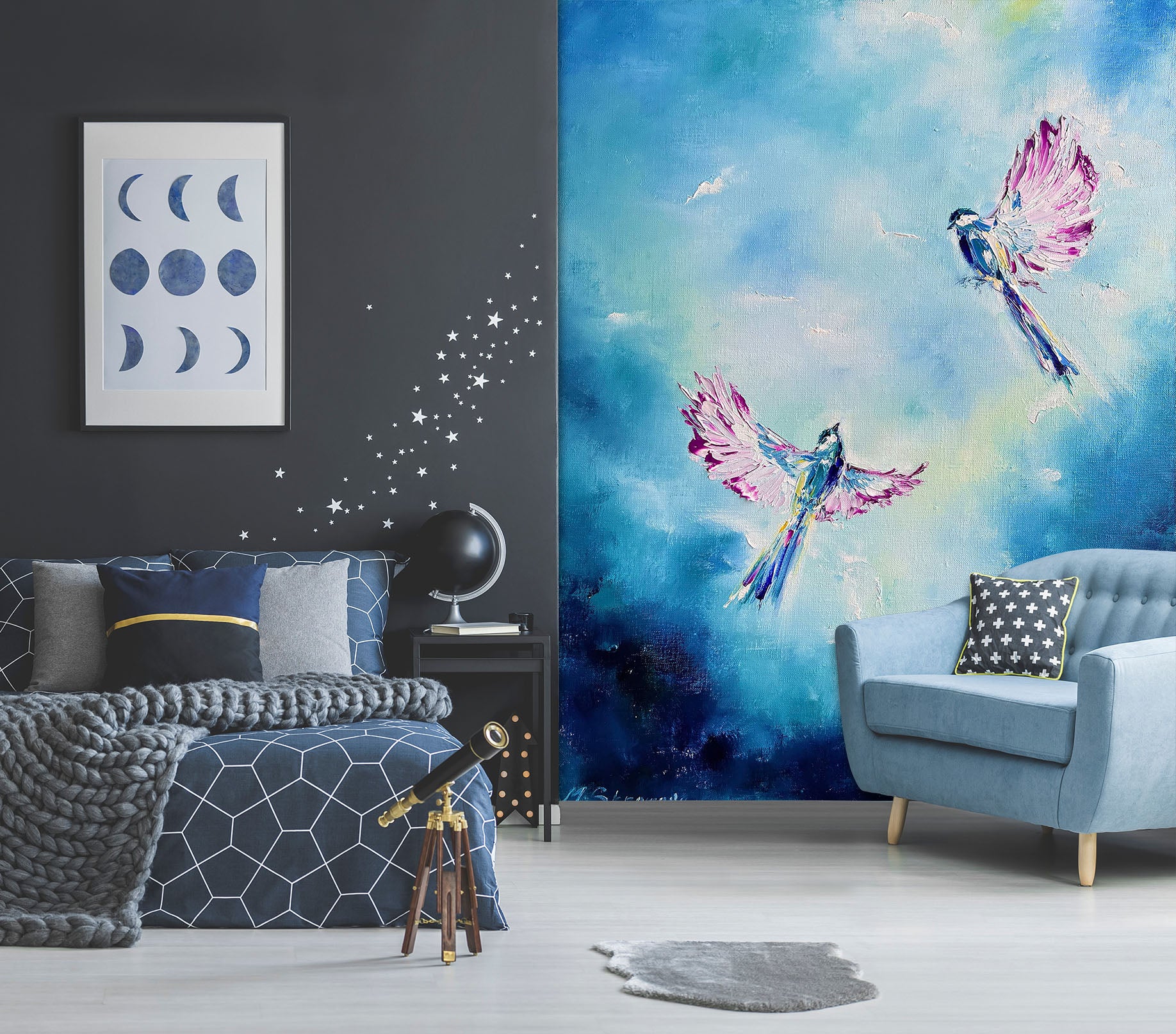 3D Painted Bird 263 Skromova Marina Wall Mural Wall Murals