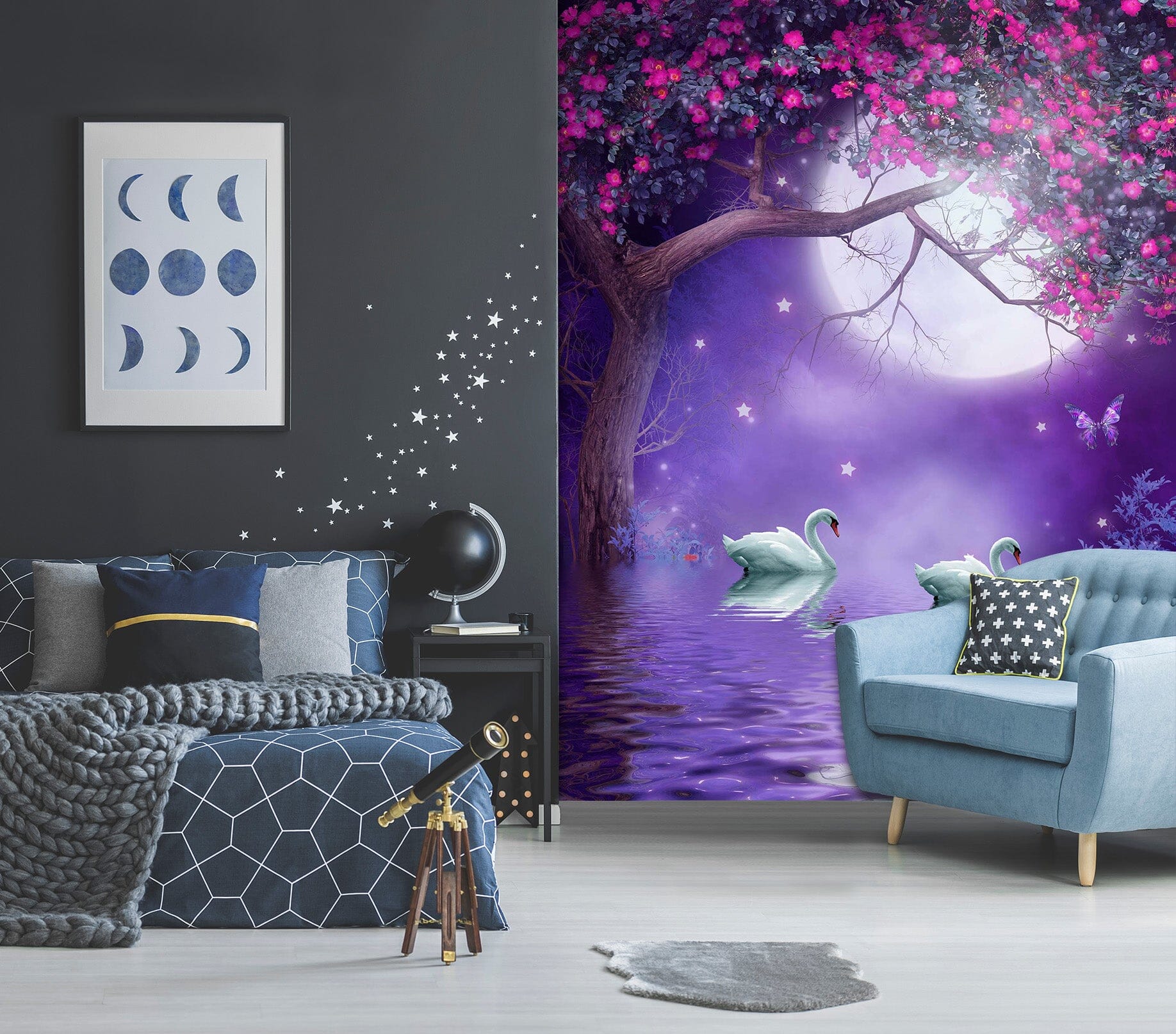 3D Swan Lake 1980 Wall Murals Wallpaper AJ Wallpaper 2 