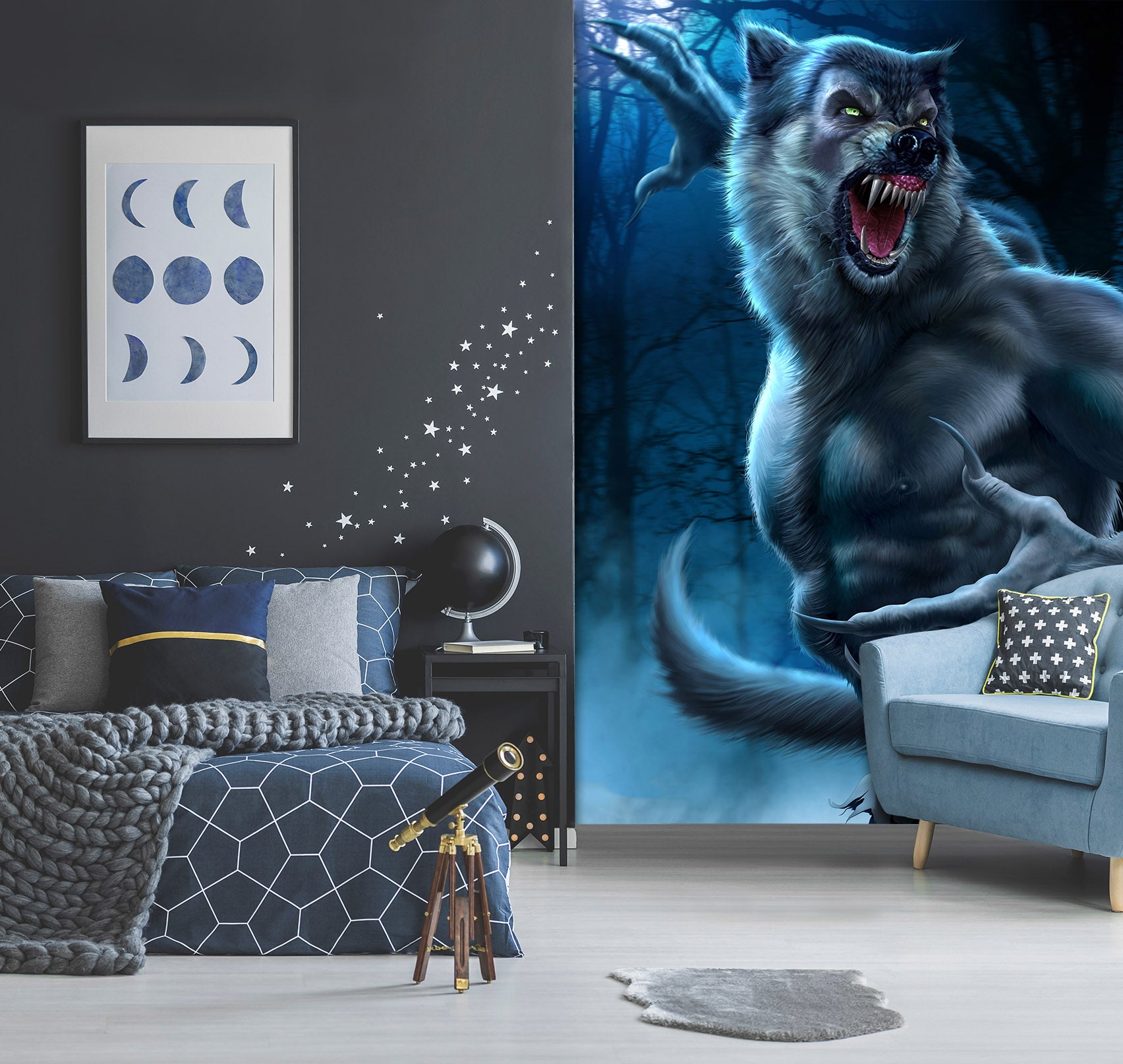 3D Werewolf 5022 Tom Wood Wall Mural Wall Murals