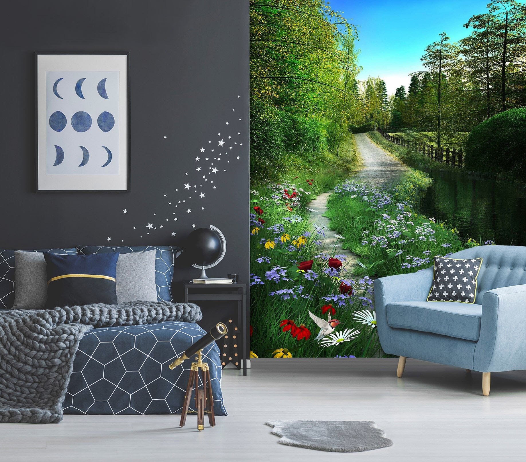 3D Flower Woods 1975 Wall Murals Wallpaper AJ Wallpaper 2 