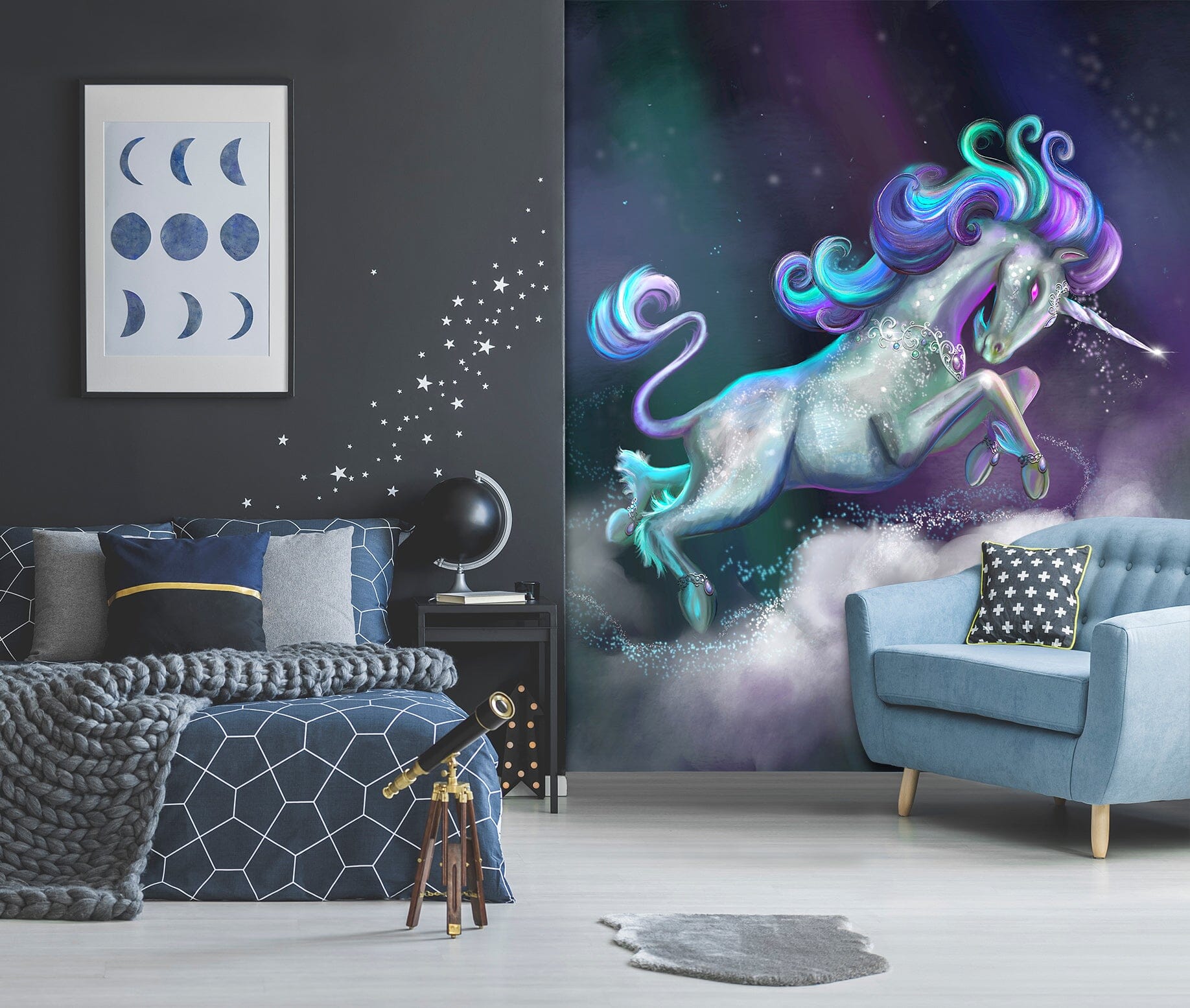 3D Cute Unicorn 1411 Rose Catherine Khan Wall Mural Wall Murals Wallpaper AJ Wallpaper 2 
