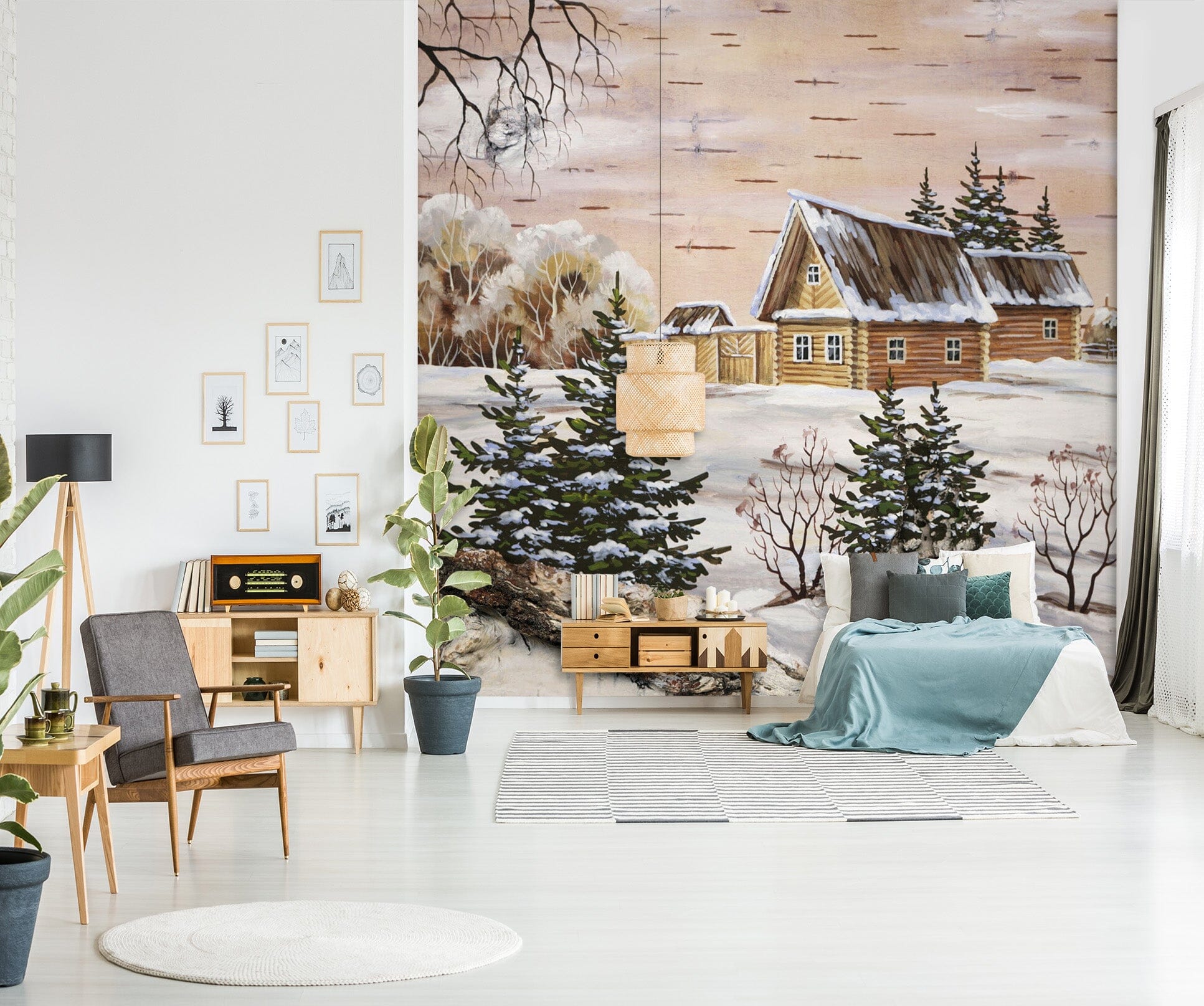 3D Snow Scene 1972 Wall Murals Wallpaper AJ Wallpaper 2 