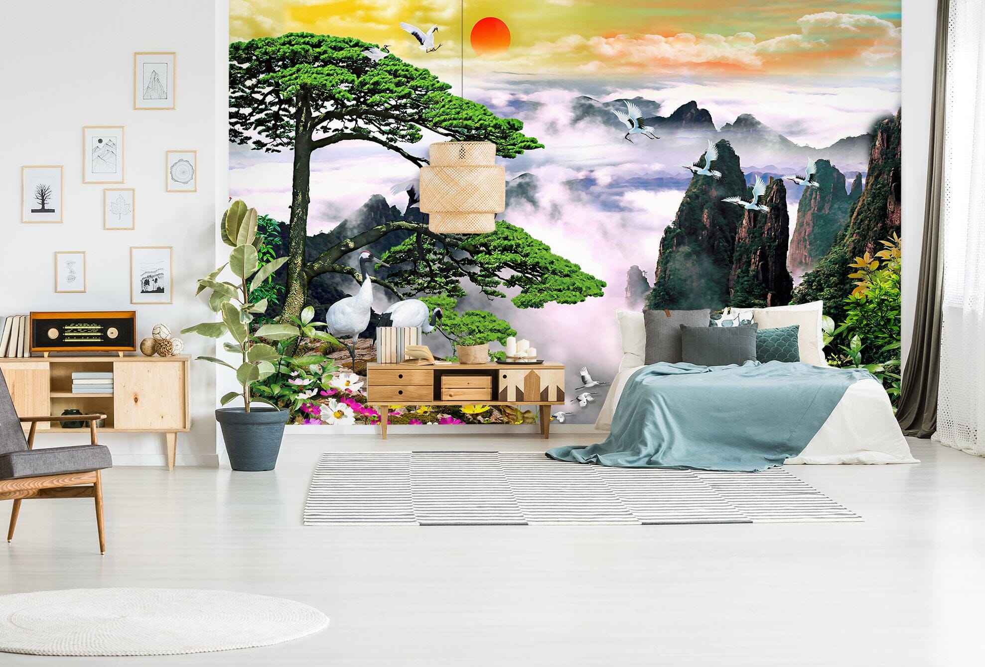 3D Misty Mountains 1461 Wall Murals Wallpaper AJ Wallpaper 2 
