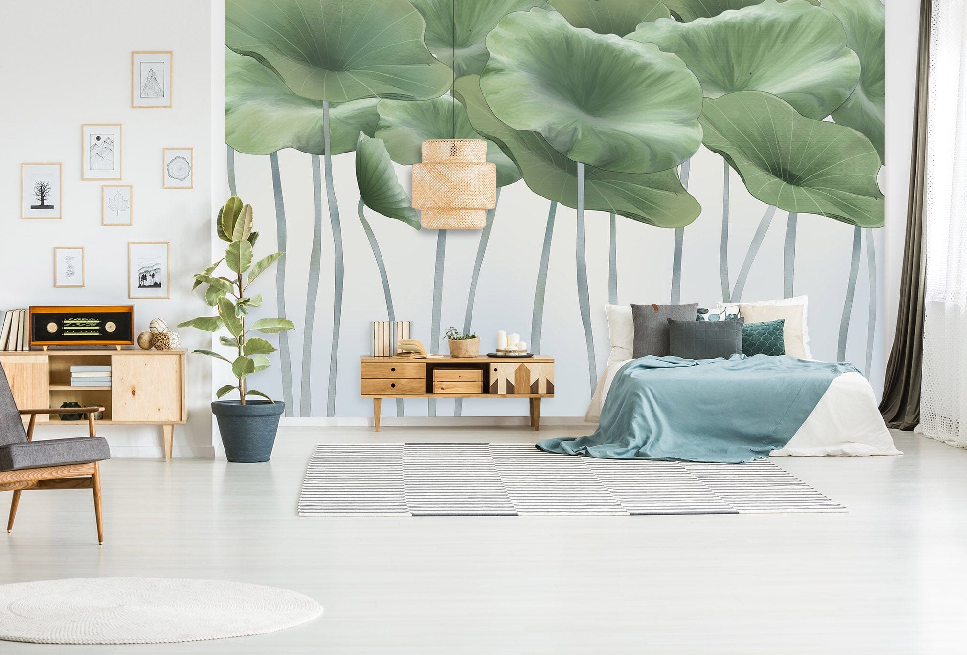 3D Lotus Leaf 1485 Wall Murals Wallpaper AJ Wallpaper 2 