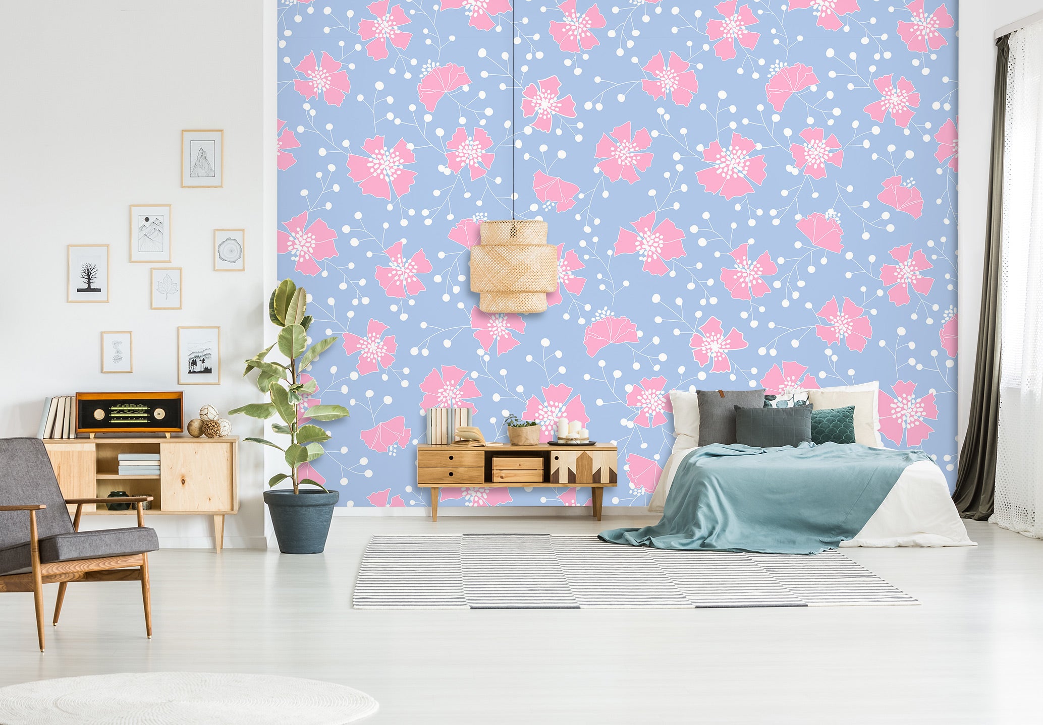 3D Pink Flowers 12094 Kashmira Jayaprakash Wall Mural Wall Murals