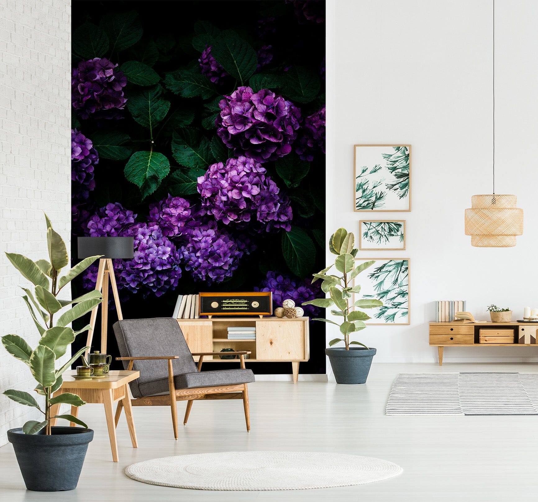 3D Purple Flower Ball 1399 Noirblanc777 Wall Mural Wall Murals Wallpaper AJ Wallpaper 2 