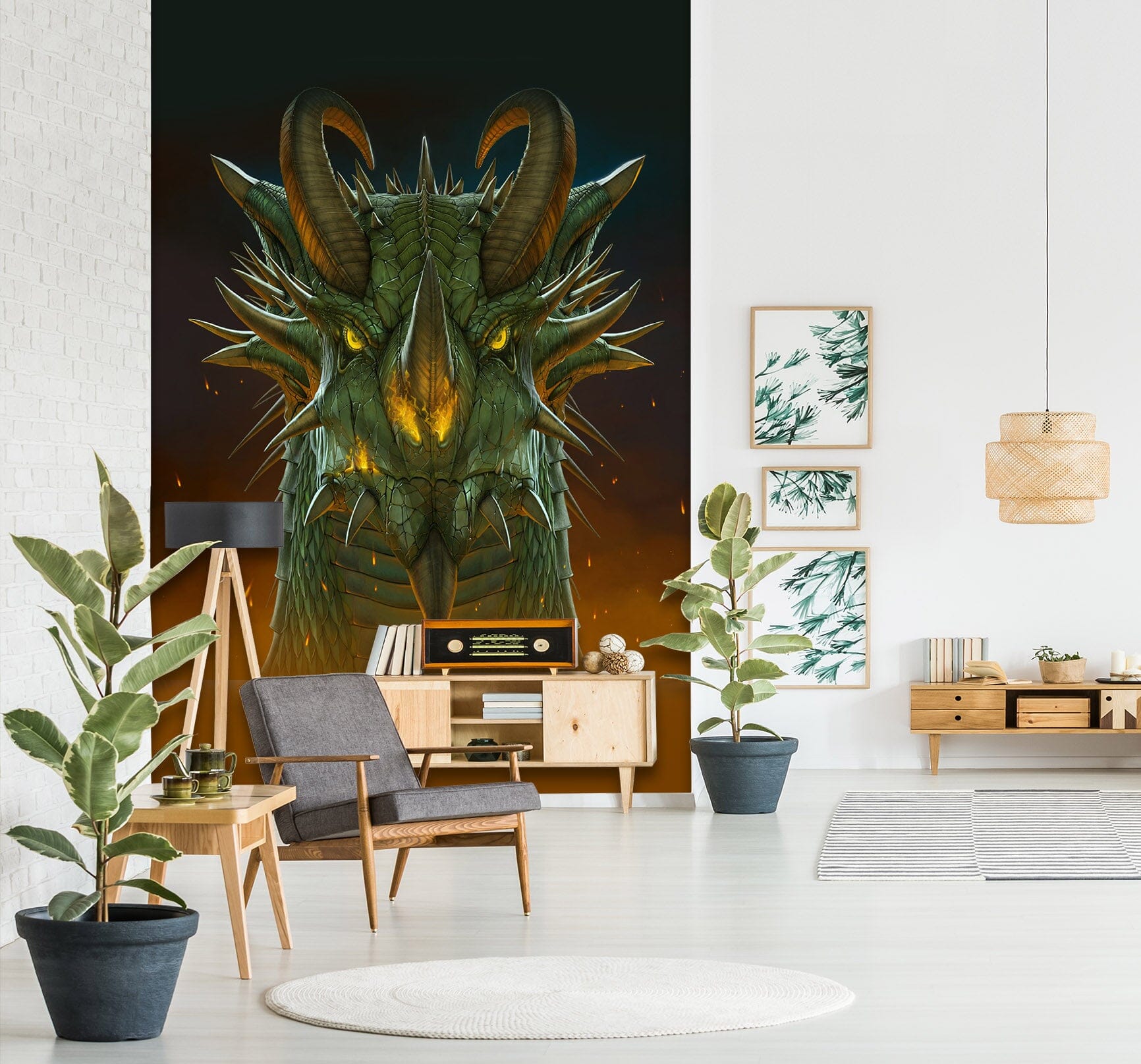 3D Dragon Portrait 1510 Wall Murals Exclusive Designer Vincent Wallpaper AJ Wallpaper 2 