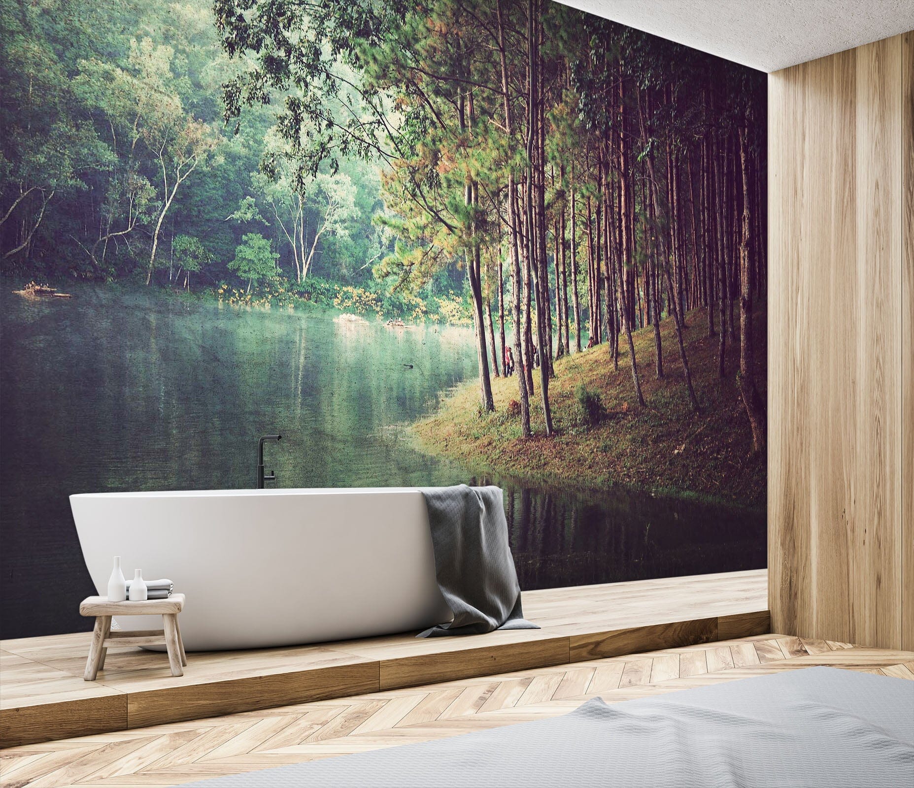 3D Forest Lake 006 Wall Murals Wallpaper AJ Wallpaper 2 