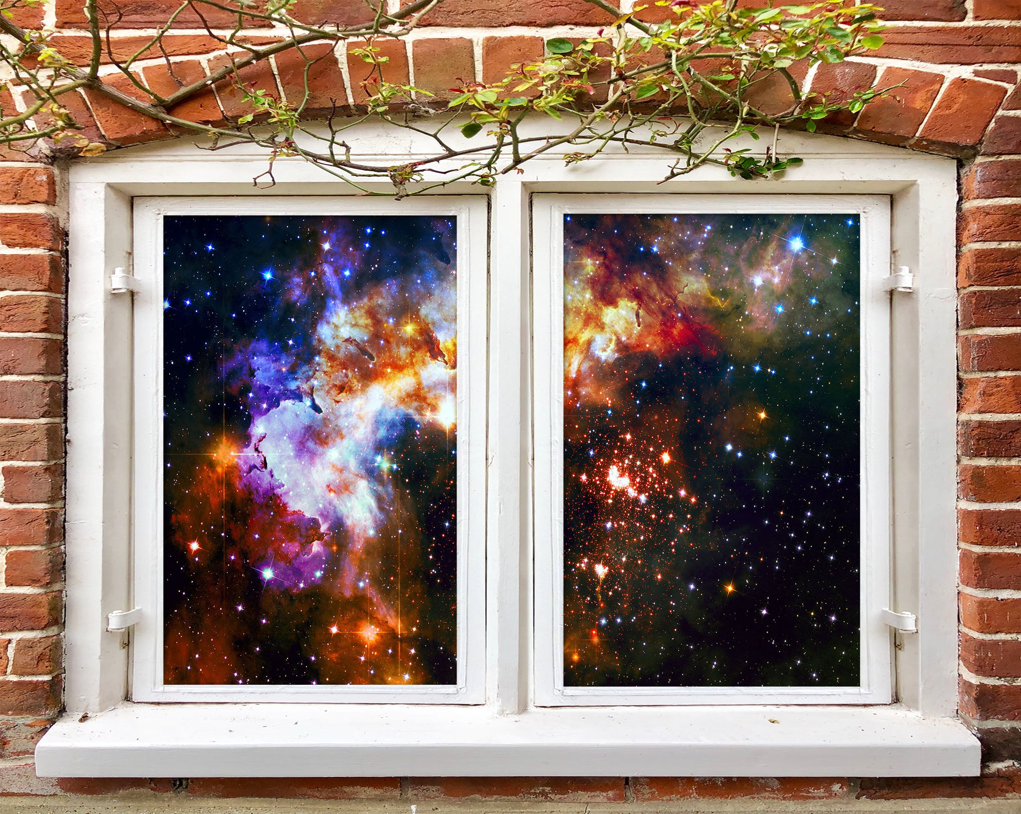 3D Cosmic Stars 381 Window Film Print Sticker Cling Stained Glass UV Block