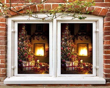 3D Christmas Tree Gift 42162 Christmas Window Film Print Sticker Cling Stained Glass Xmas