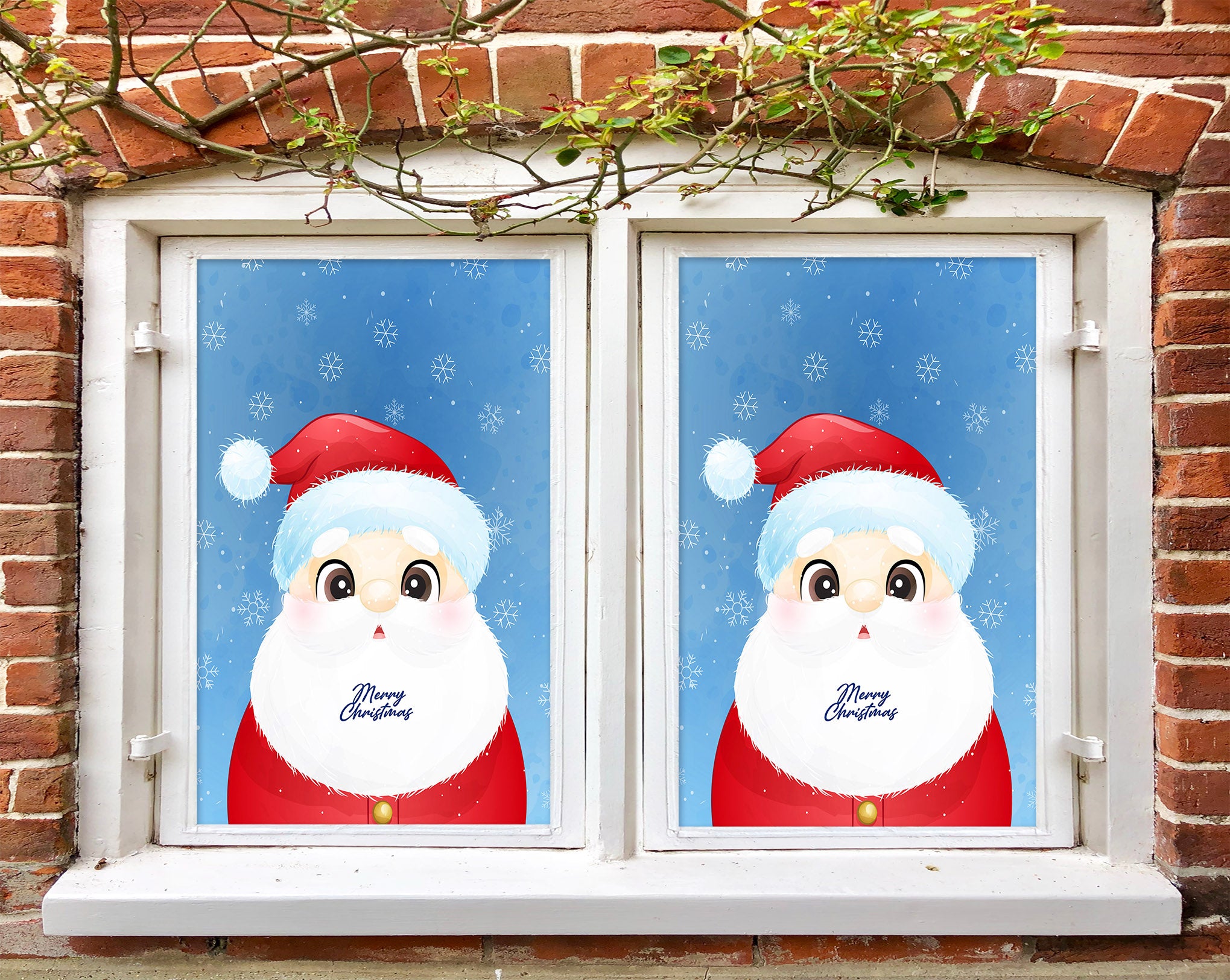 3D Santa Claus 43060 Christmas Window Film Print Sticker Cling Stained Glass Xmas