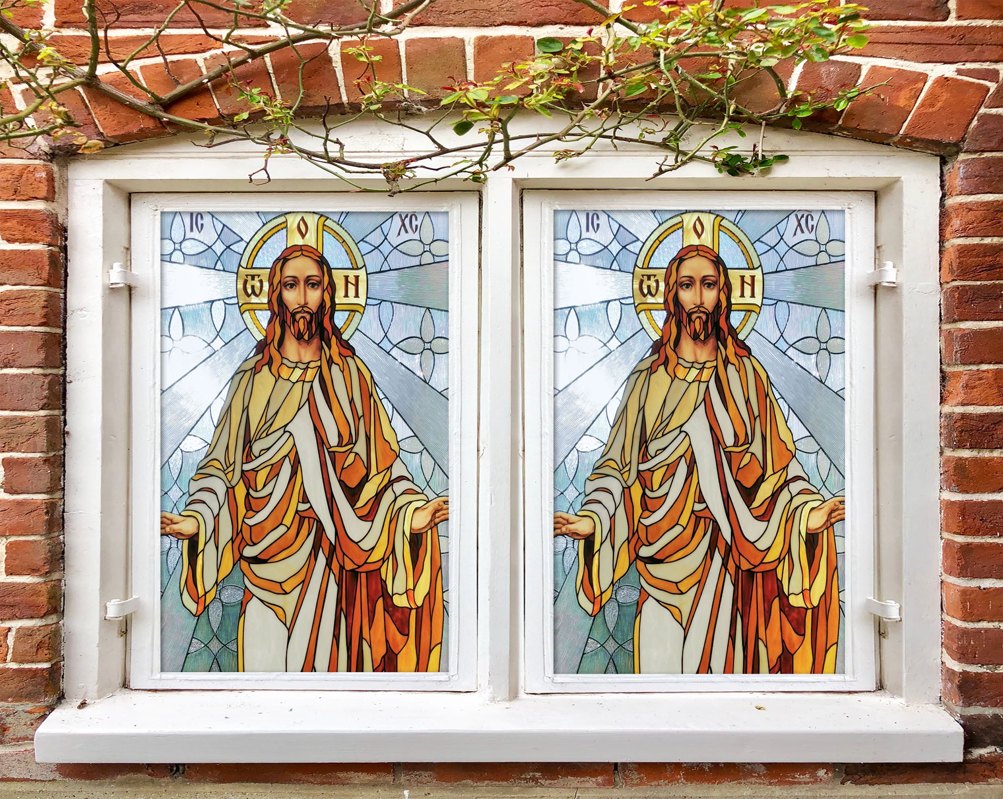 3D Holy Father 246 Window Film Print Sticker Cling Stained Glass UV Block