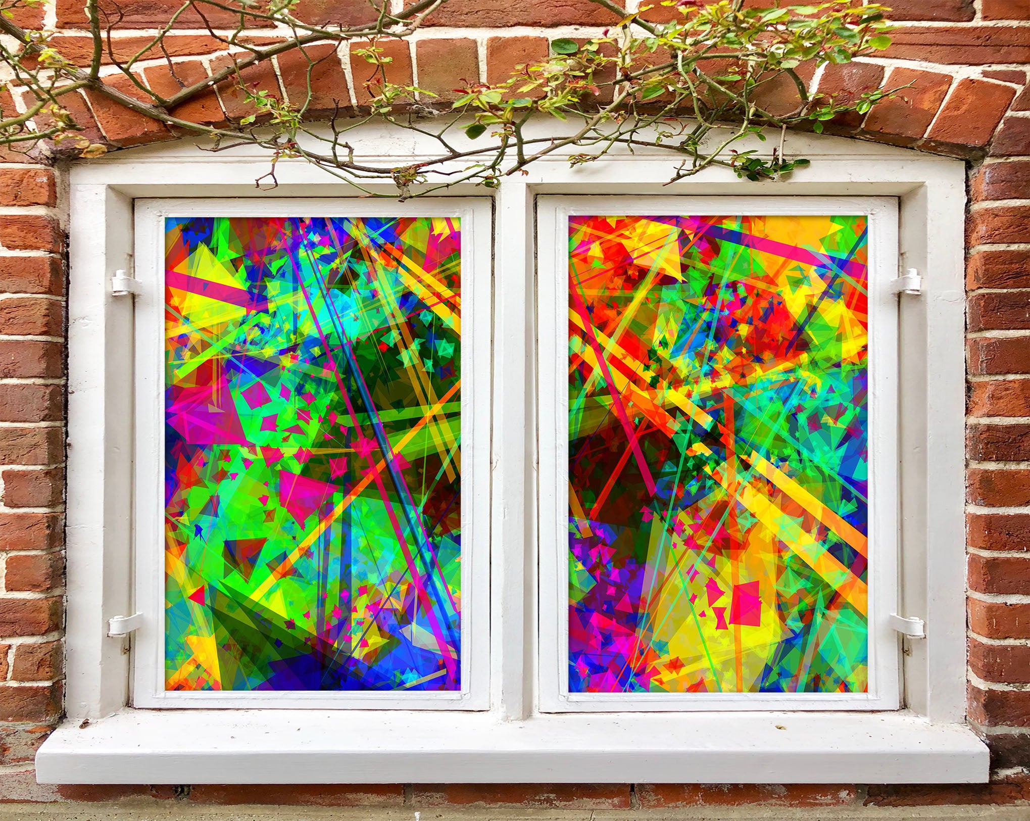 3D Color Graffiti 456 Window Film Print Sticker Cling Stained Glass UV Block