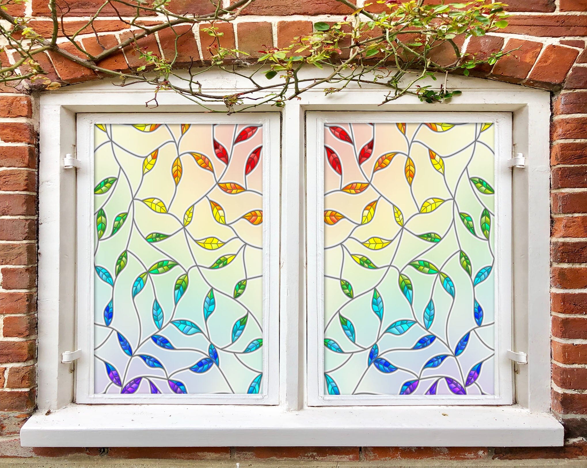 3D Colored Leaves 363 Window Film Print Sticker Cling Stained Glass UV Block Wallpaper AJ Wallpaper 2 