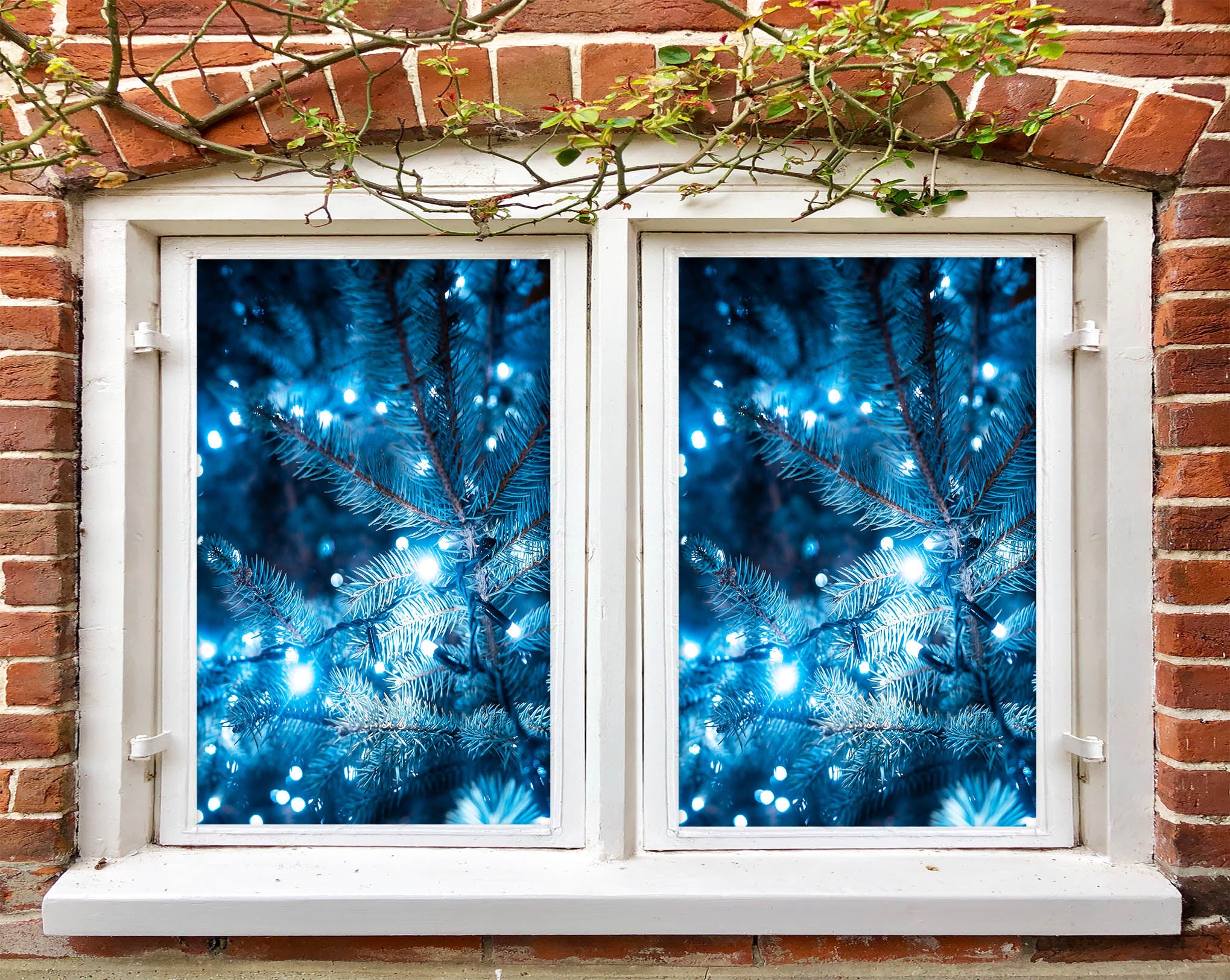 3D Light Branches 43063 Christmas Window Film Print Sticker Cling Stained Glass Xmas