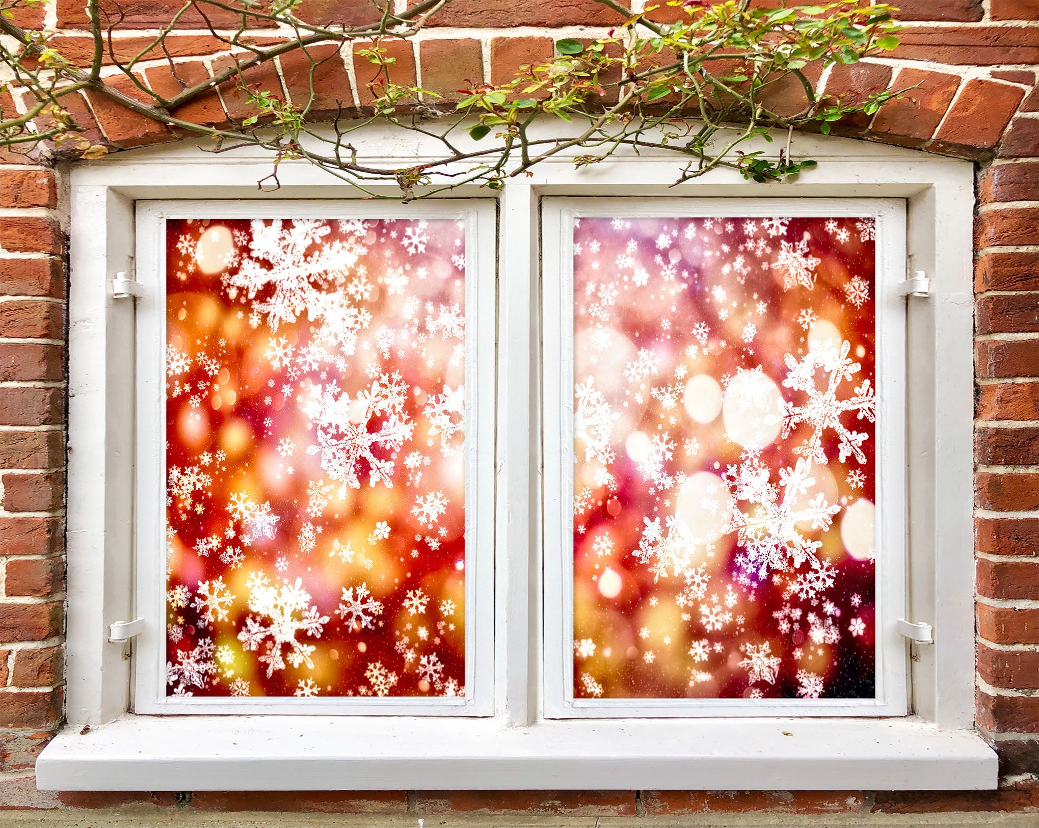 3D Snowflake 43143 Christmas Window Film Print Sticker Cling Stained Glass Xmas