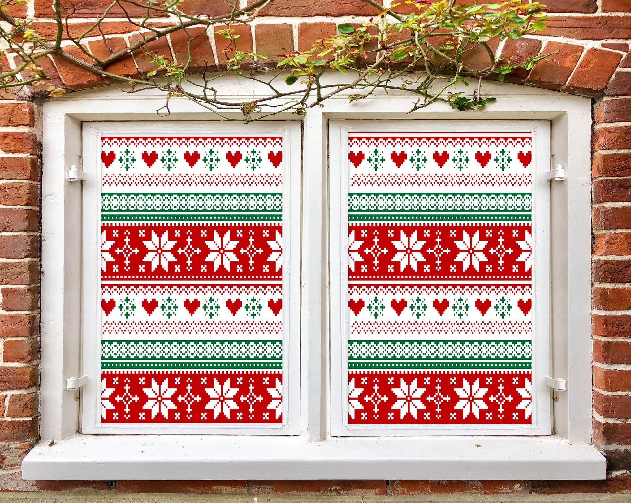 3D Christmas Totem Pattern 43158 Christmas Window Film Print Sticker Cling Stained Glass Xmas