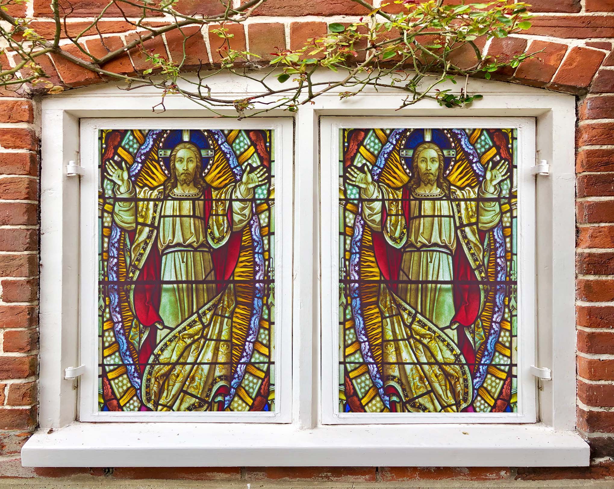 3D Prince Of Curtain 035 Window Film Print Sticker Cling Stained Glass UV Block