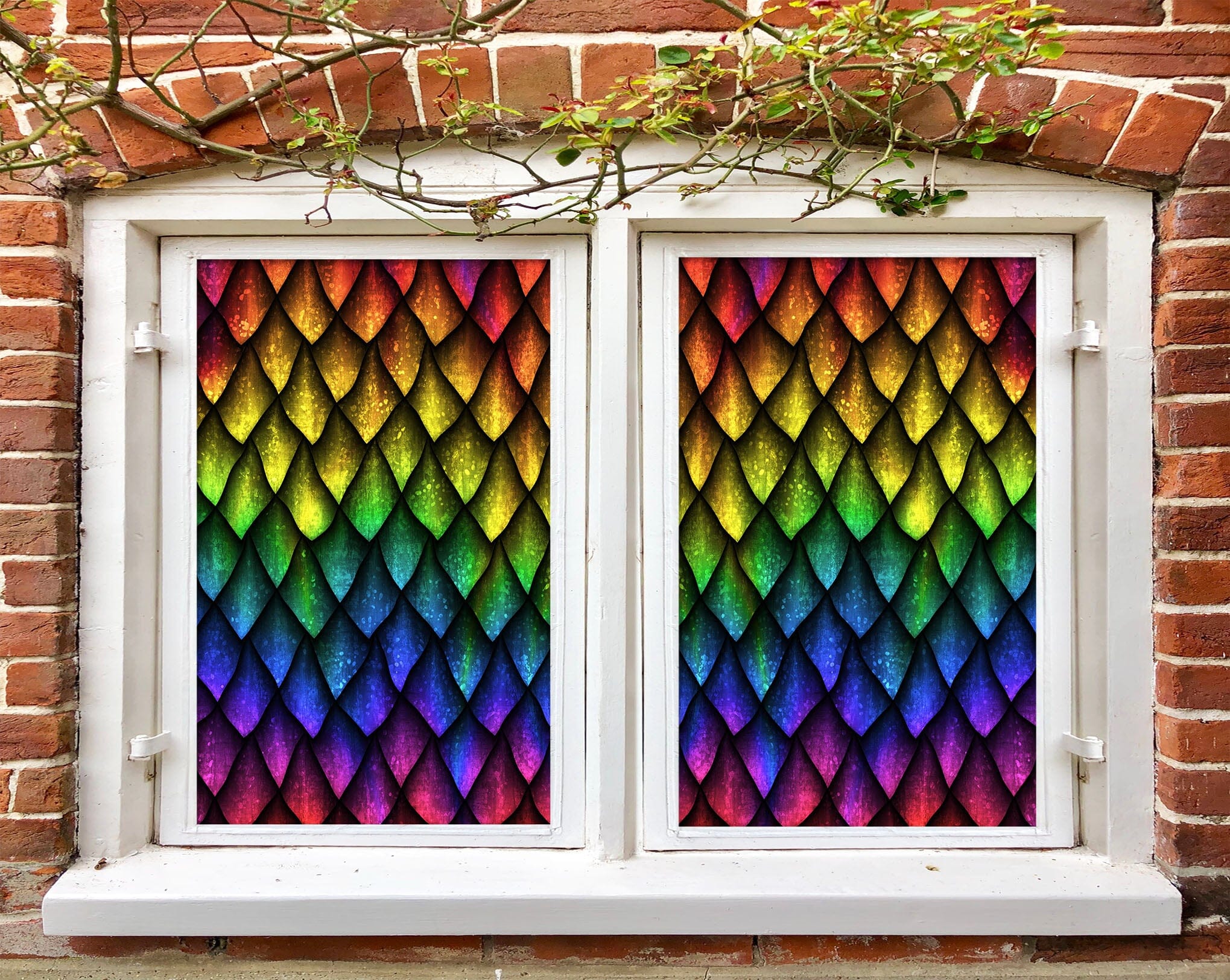 3D Colored Leaf Shape 215 Window Film Print Sticker Cling Stained Glass UV Block Wallpaper AJ Wallpaper 2 