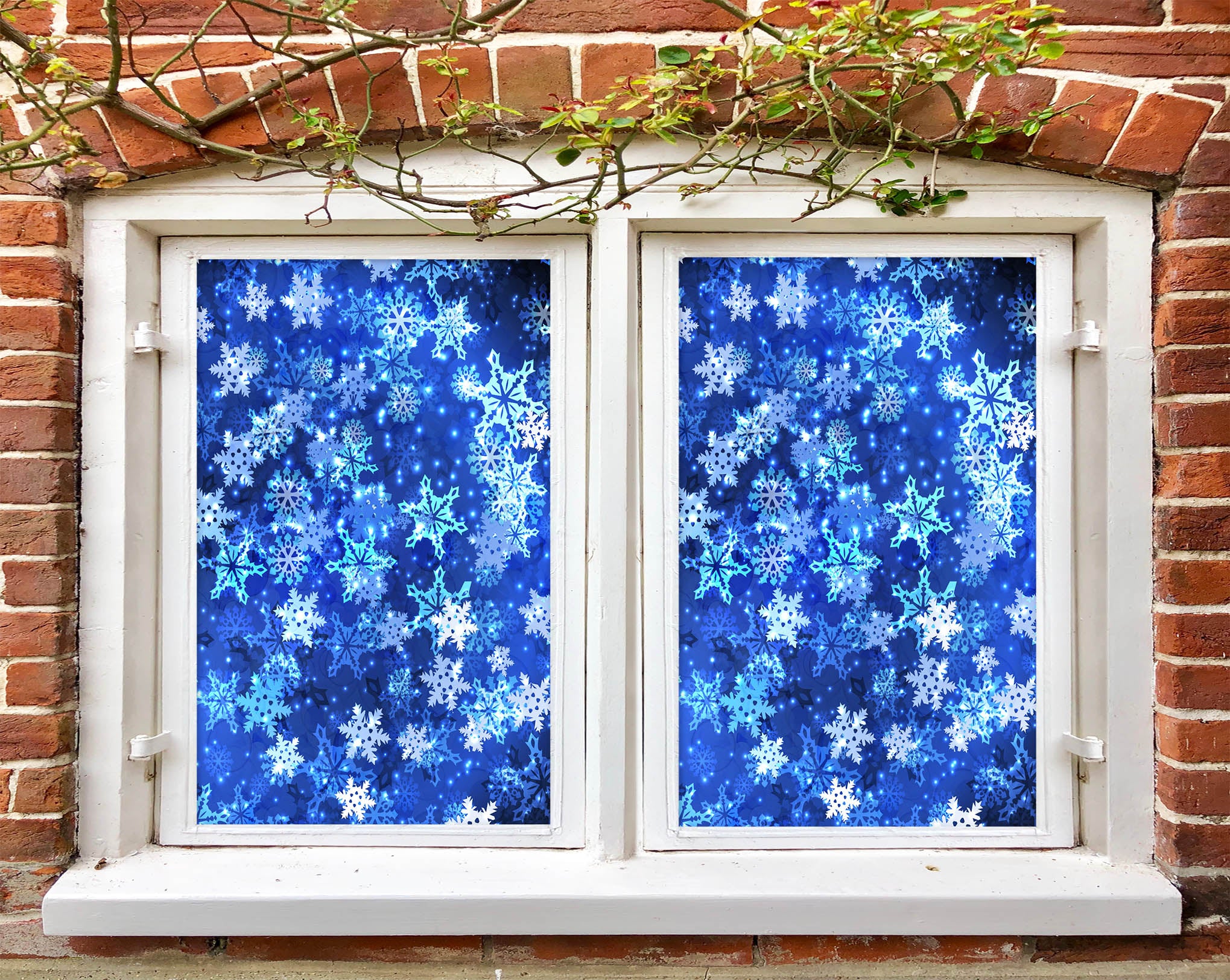 3D Snowflake 43112 Christmas Window Film Print Sticker Cling Stained Glass Xmas