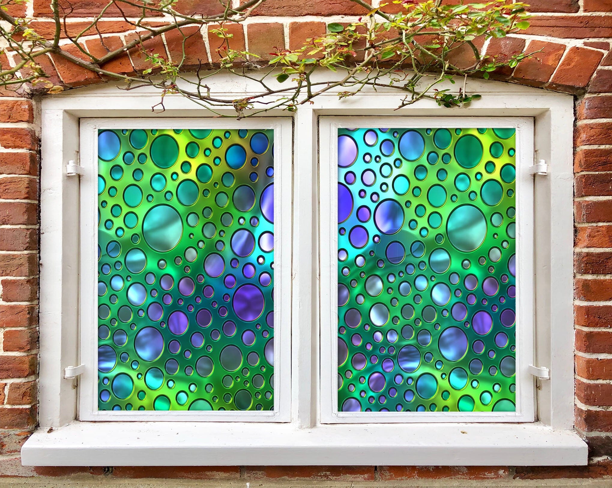 3D Colored Circle 430 Window Film Print Sticker Cling Stained Glass UV Block Wallpaper AJ Wallpaper 2 