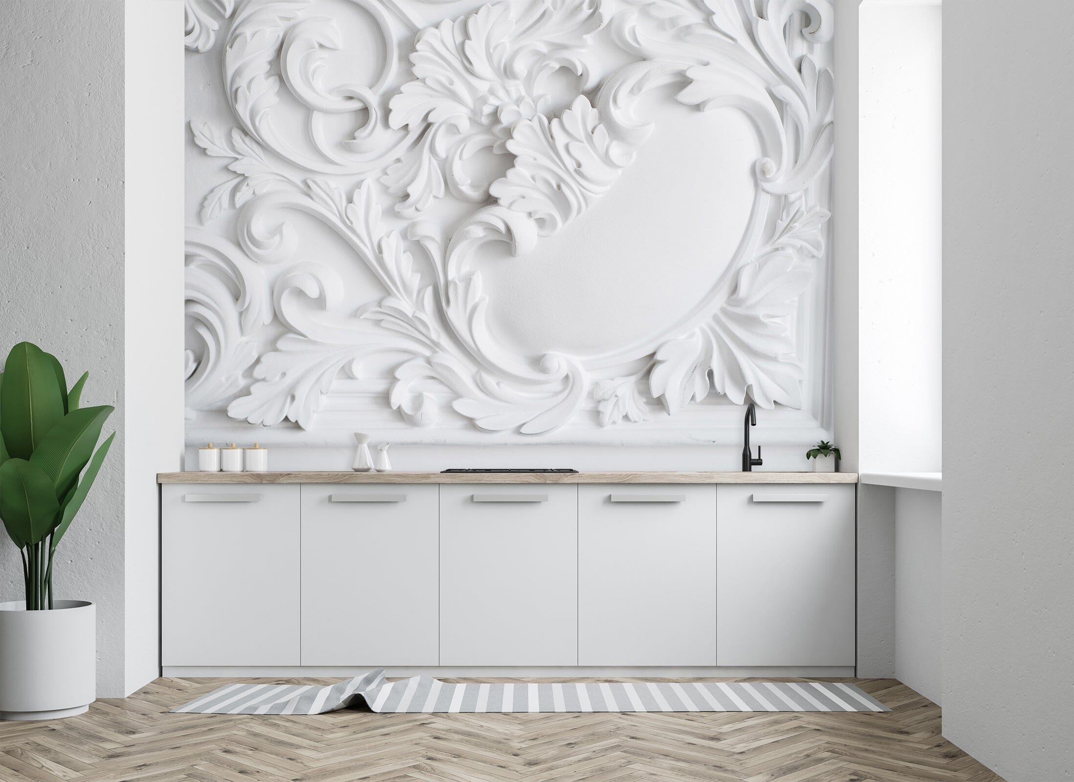 3D Carving Flowers 1423 Wall Murals Wallpaper AJ Wallpaper 2 