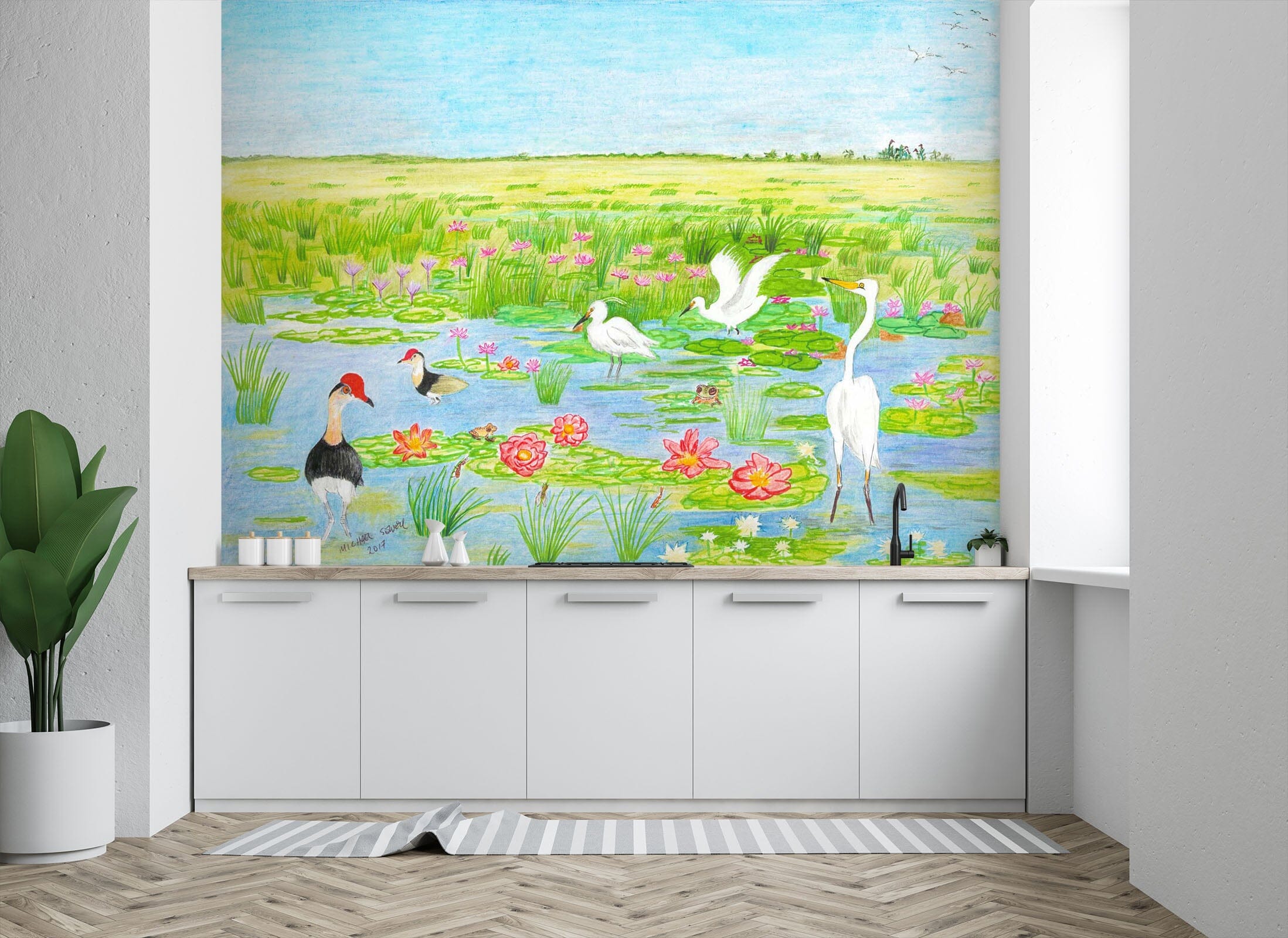 3D Spring Pond 1407 Michael Sewell Wall Mural Wall Murals Wallpaper AJ Wallpaper 2 