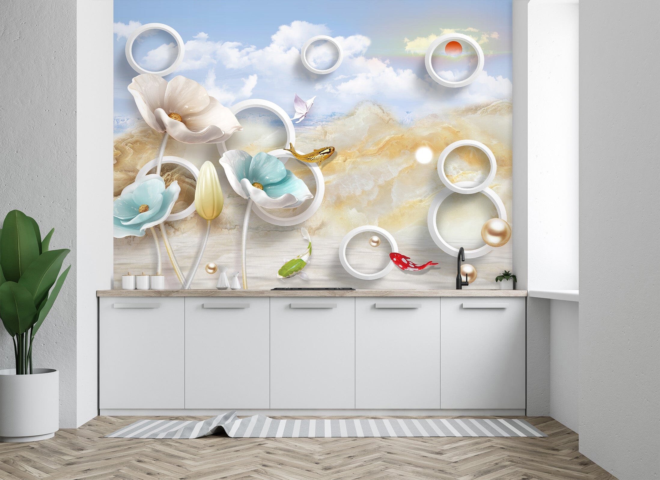 3D Beautiful Lotus 2072 Wall Murals Wallpaper AJ Wallpaper 2 