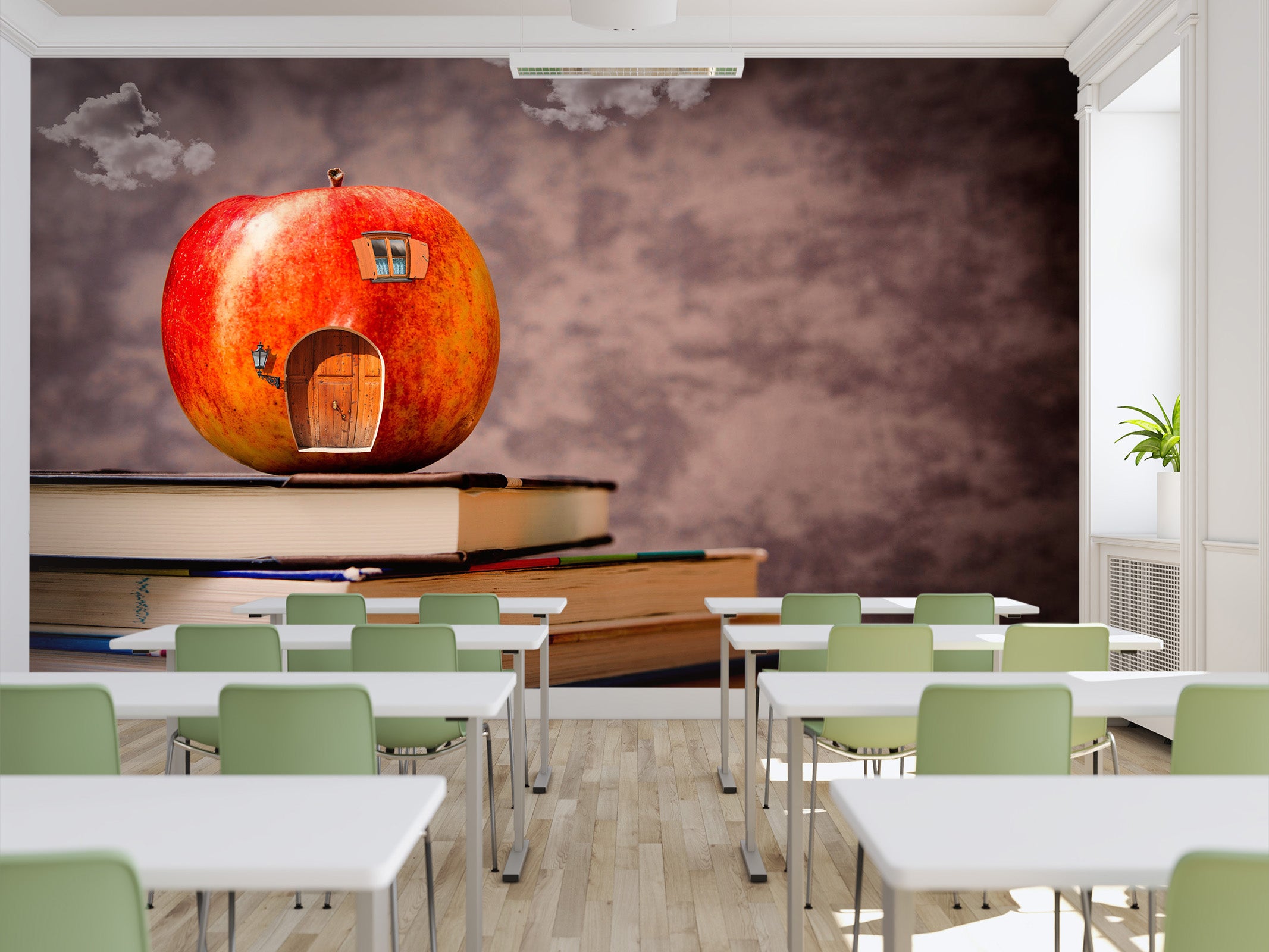 3D Book Apple 135 Wall Murals