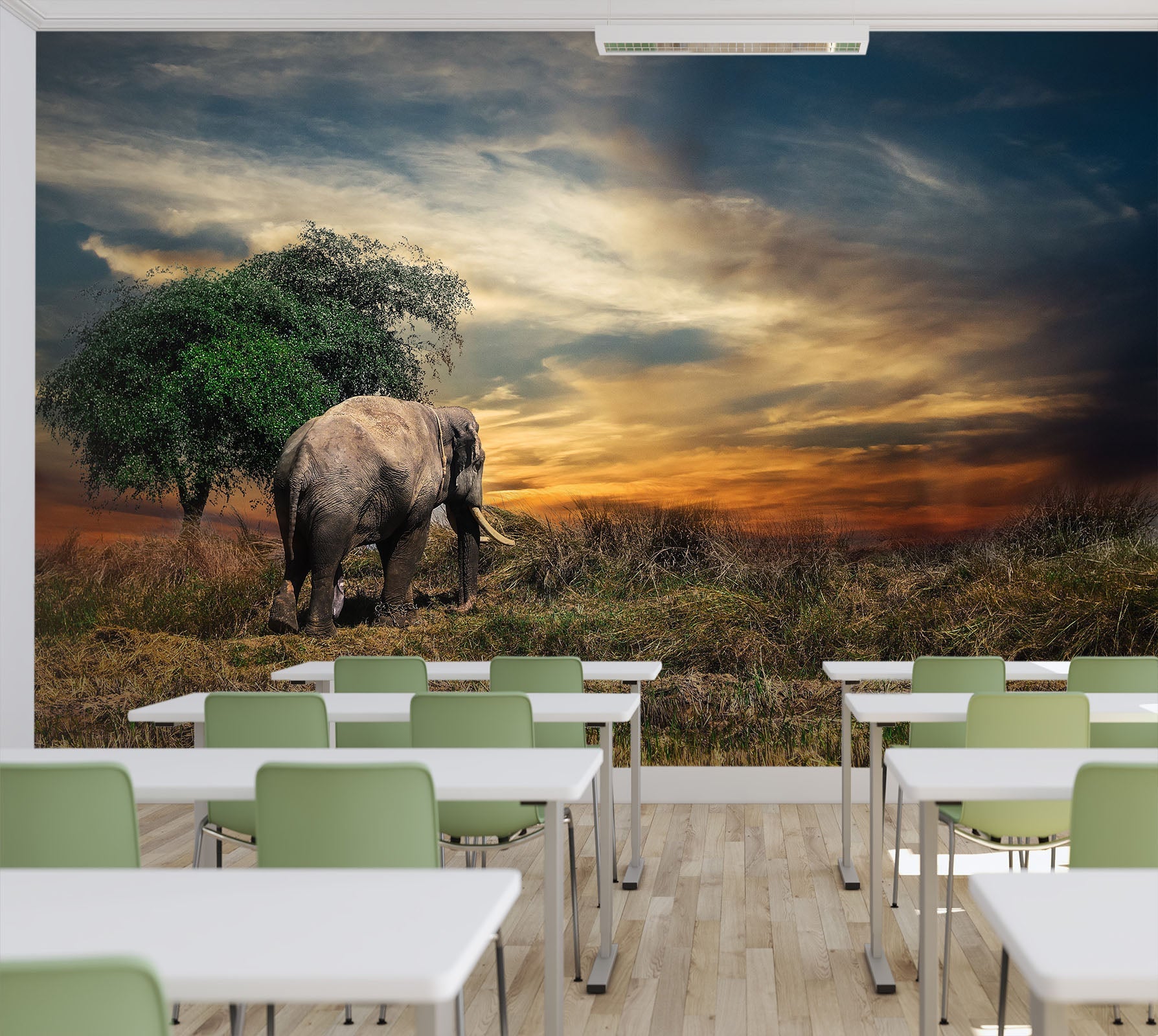 3D elephant on the grasses 17 Wall Murals Wallpaper AJ Wallpaper 2 