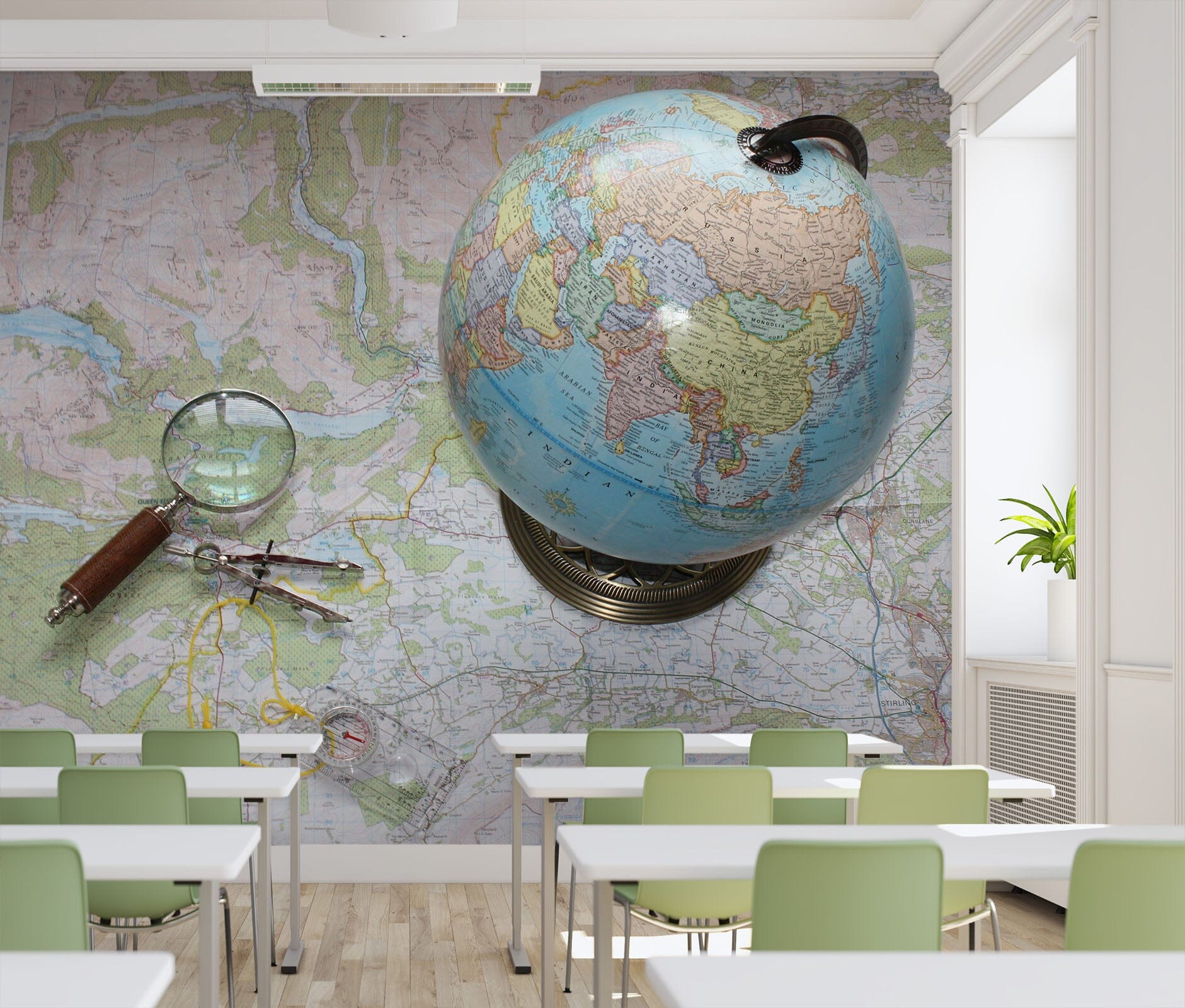 3D Blue Globe 165 Wall Murals Wallpaper AJ Wallpaper 2 