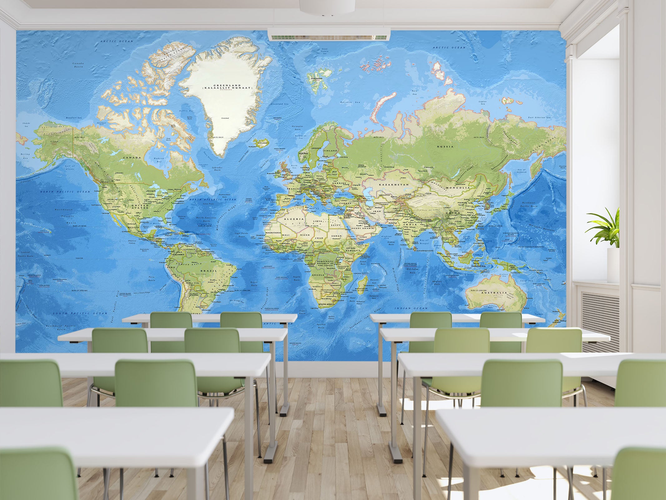 3D Sea Island 2143 World Map Wall Murals
