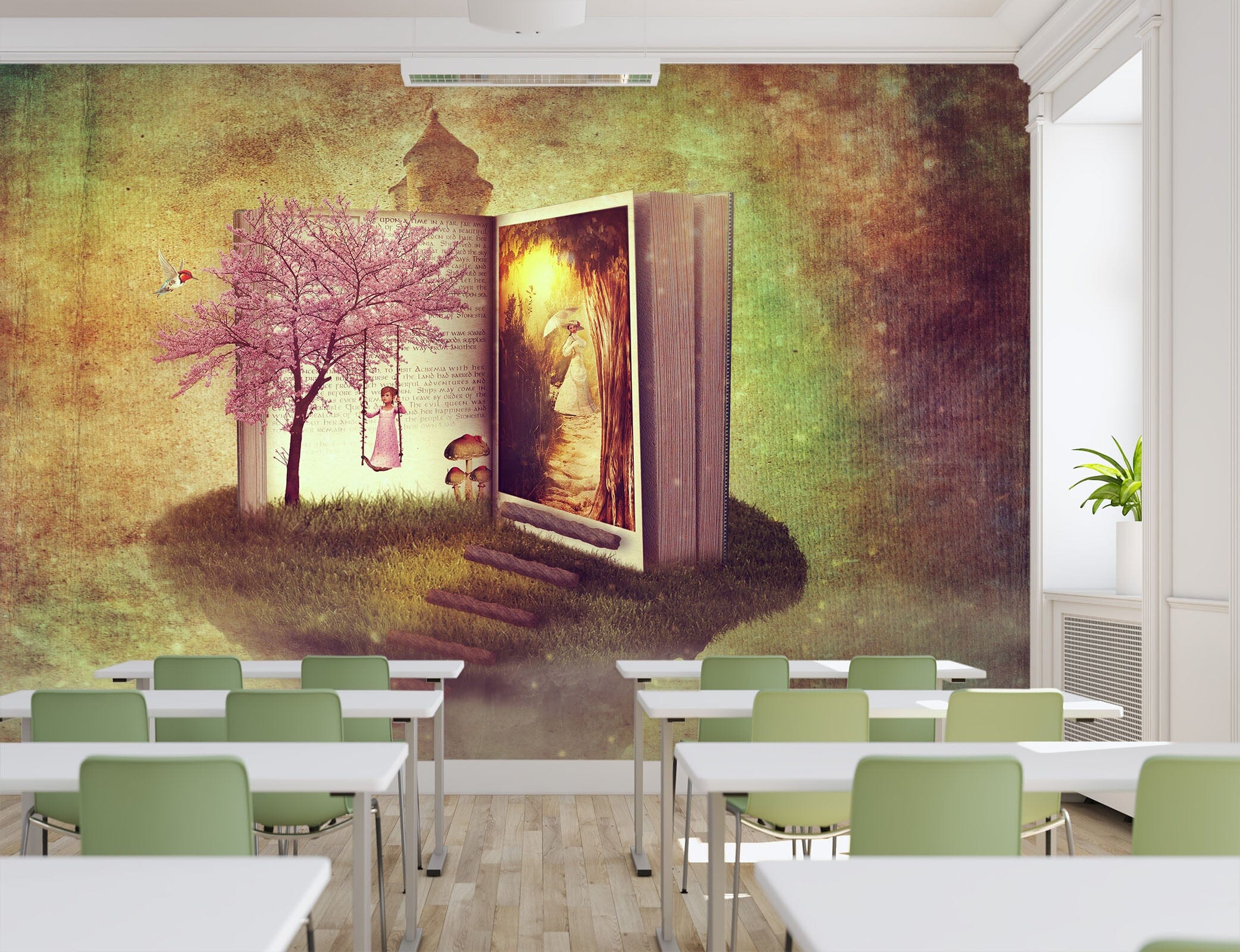 3D Swing Girl Book 155 Wall Murals Wallpaper AJ Wallpaper 2 