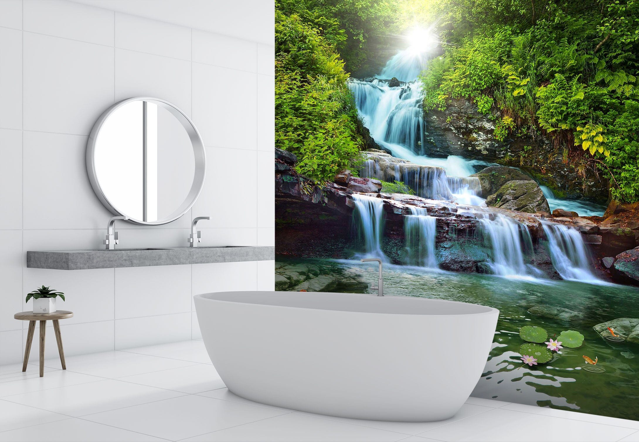 3D River Forest 005 Wall Murals Wallpaper AJ Wallpaper 2 