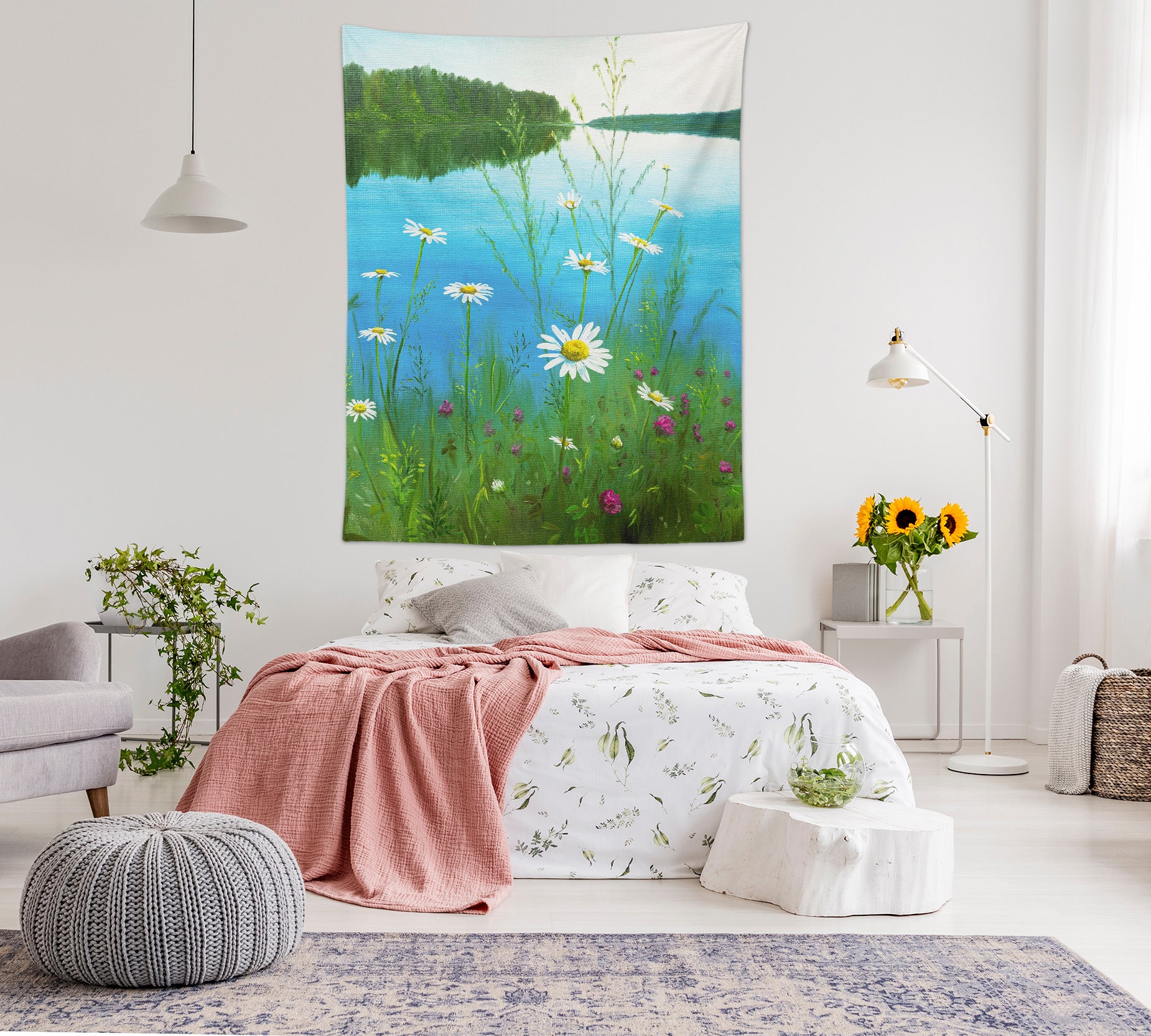 3D Daisy Lake 5287 Marina Zotova Tapestry Hanging Cloth Hang