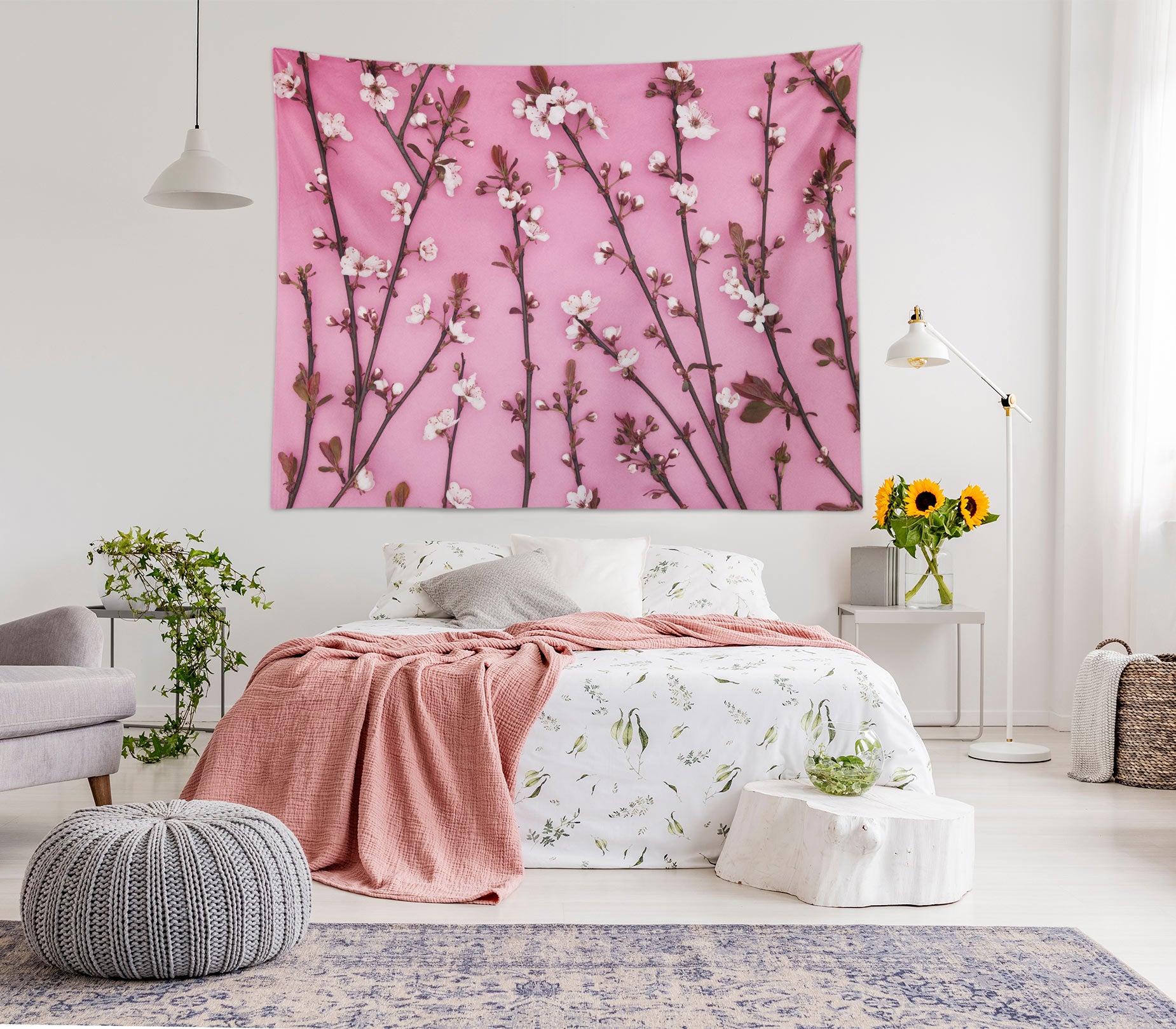 3D Pink Peach Blossom 1014 Assaf Frank Tapestry Hanging Cloth Hang