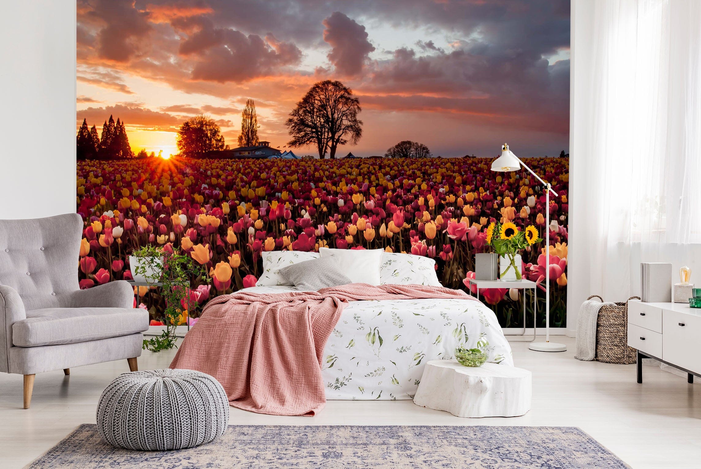 3D Flower Field Tulip 053 Wall Murals Wallpaper AJ Wallpaper 2 
