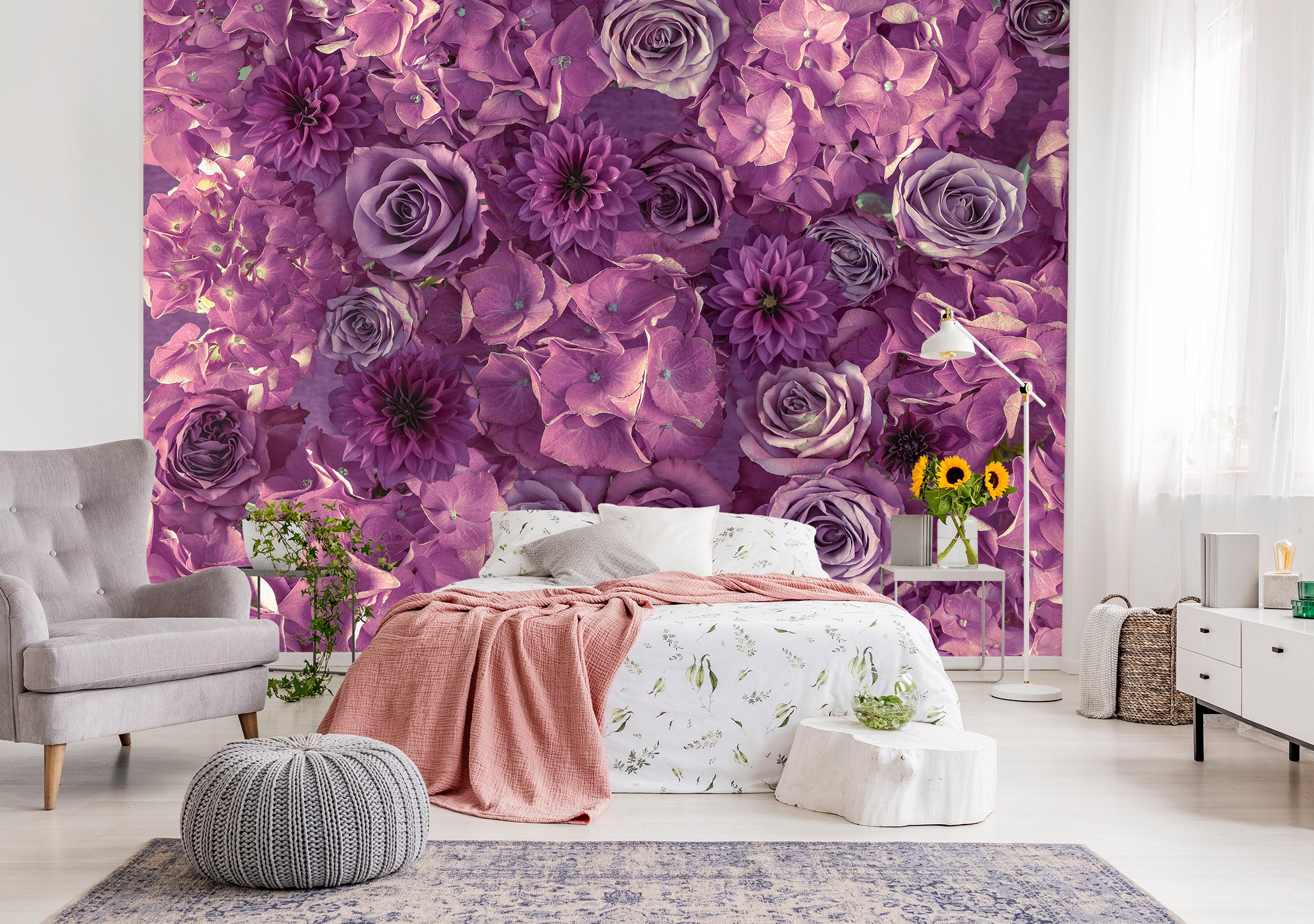 3D Purple Flower 6125 Assaf Frank Wall Mural Wall Murals