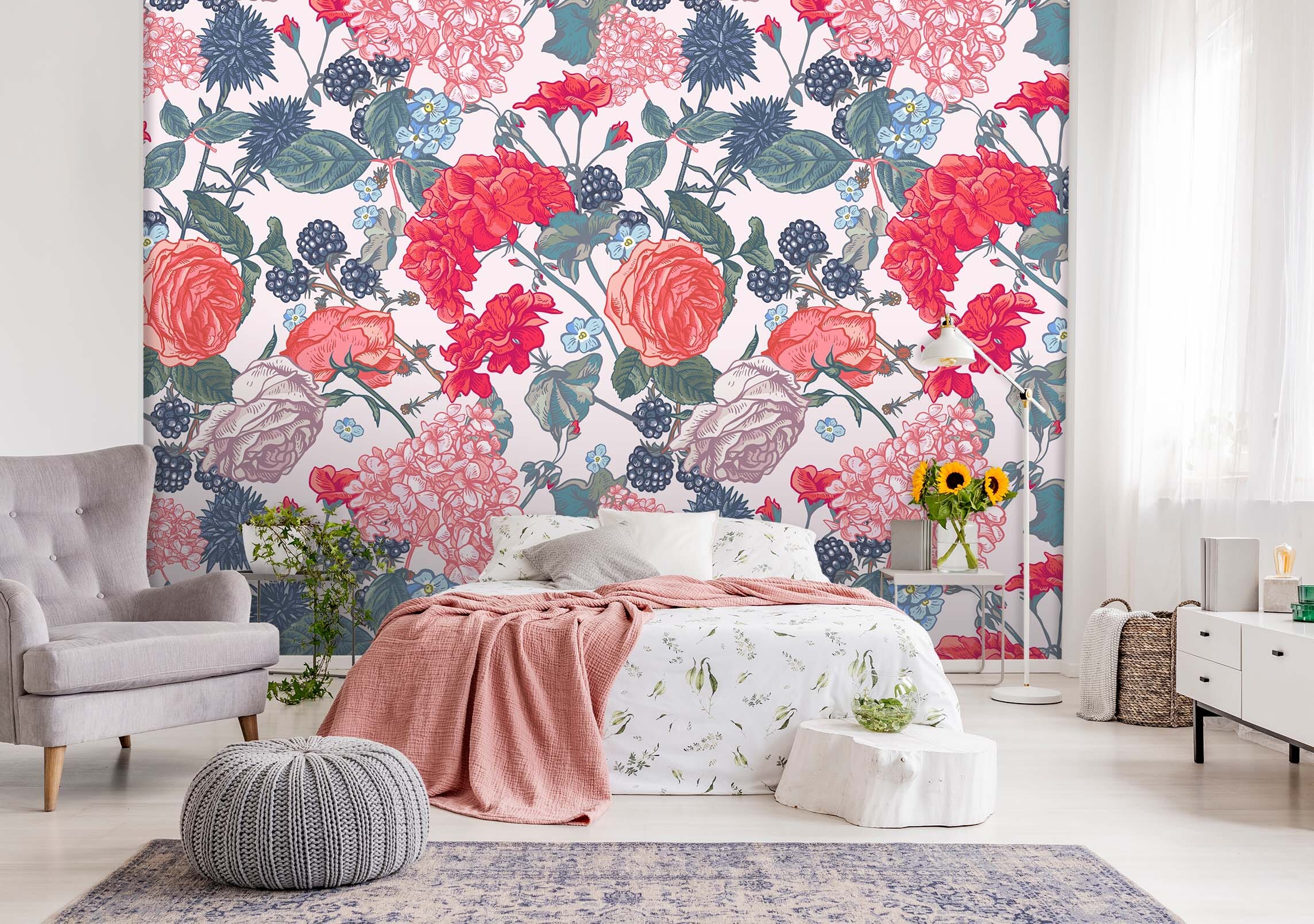 3D Safflower Grape 52 Wall Murals Wallpaper AJ Wallpaper 2 