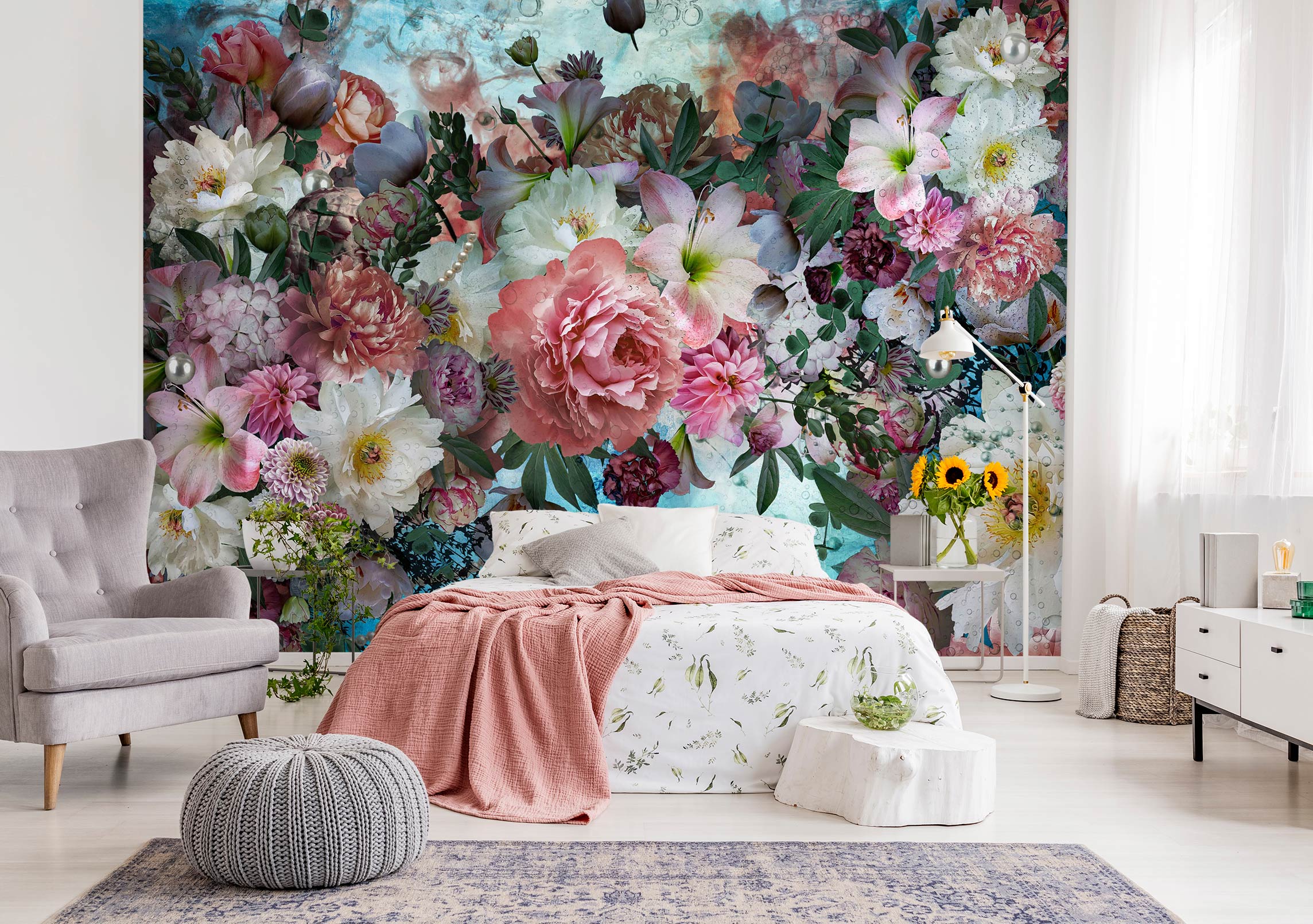 3D Pink Lily Flower 5203 Beth Sheridan Wall Mural Wall Murals