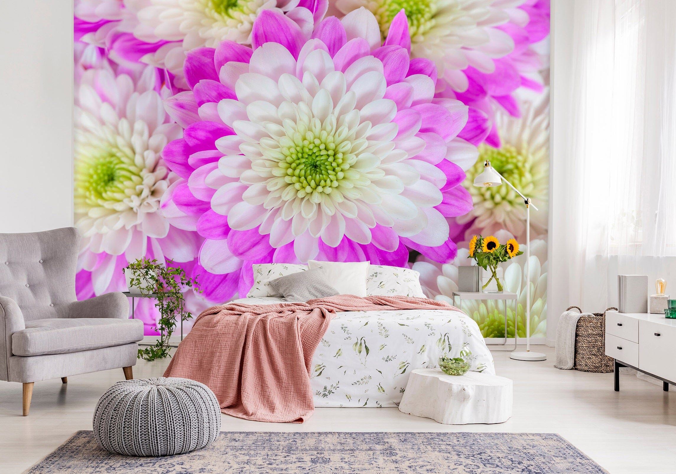 3D White Chrysanthemum 1422 Assaf Frank Wall Mural Wall Murals Wallpaper AJ Wallpaper 2 