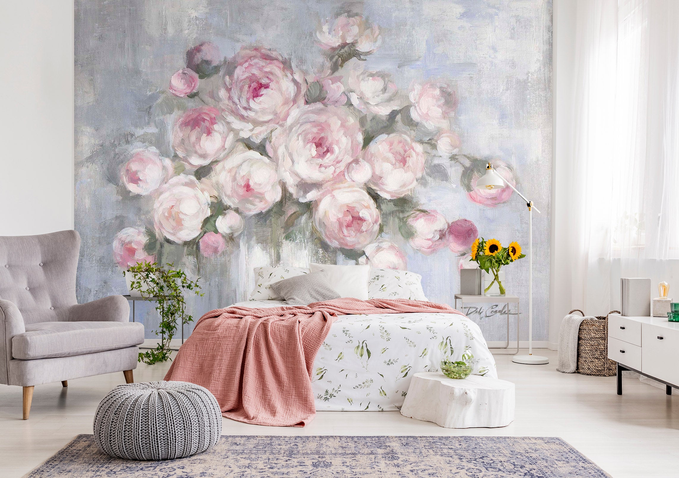 3D Rose Blossom 1616 Debi Coules Wall Mural Wall Murals
