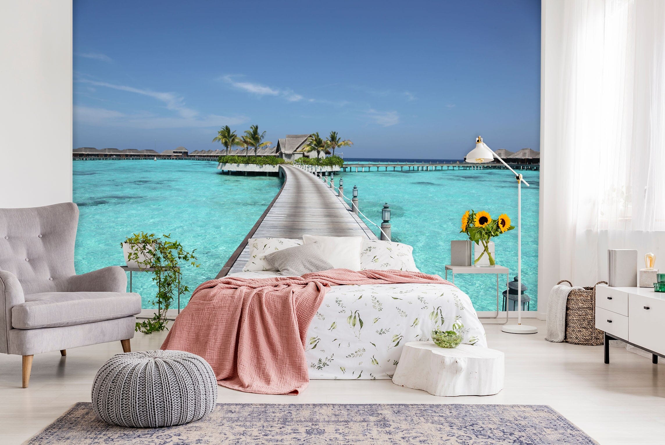 3D Sea Wooden Bridge 052 Wall Murals Wallpaper AJ Wallpaper 2 