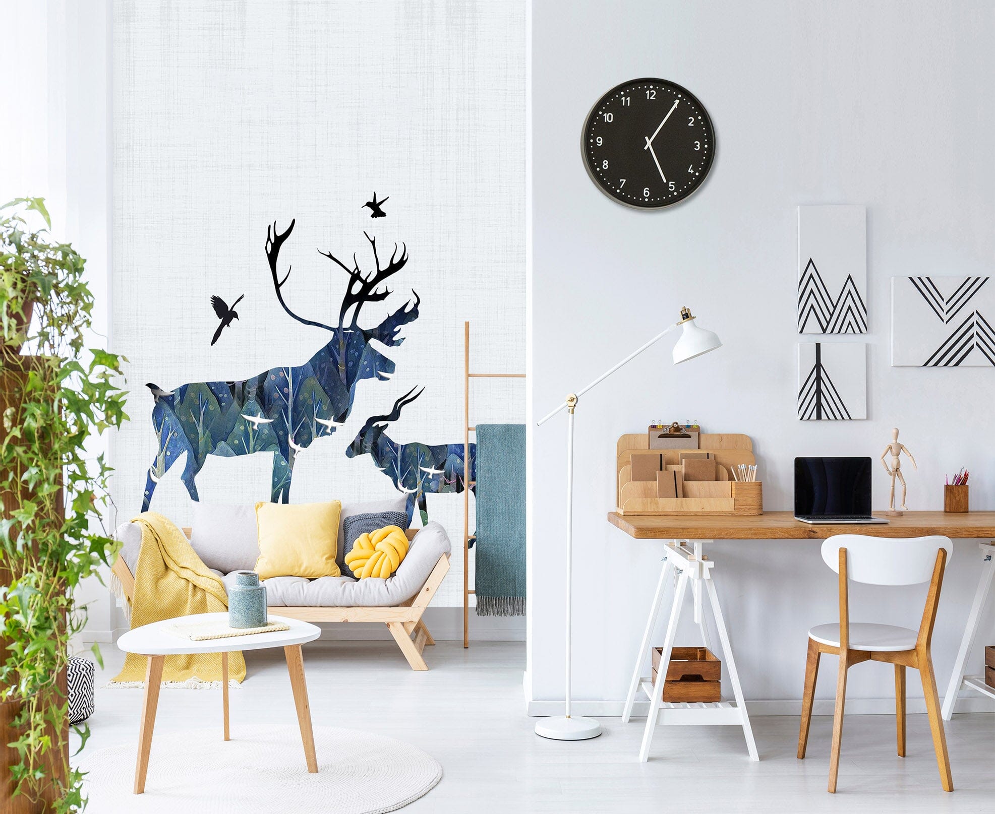 3D Fallow Deer Family 057 Wall Murals Wallpaper AJ Wallpaper 2 