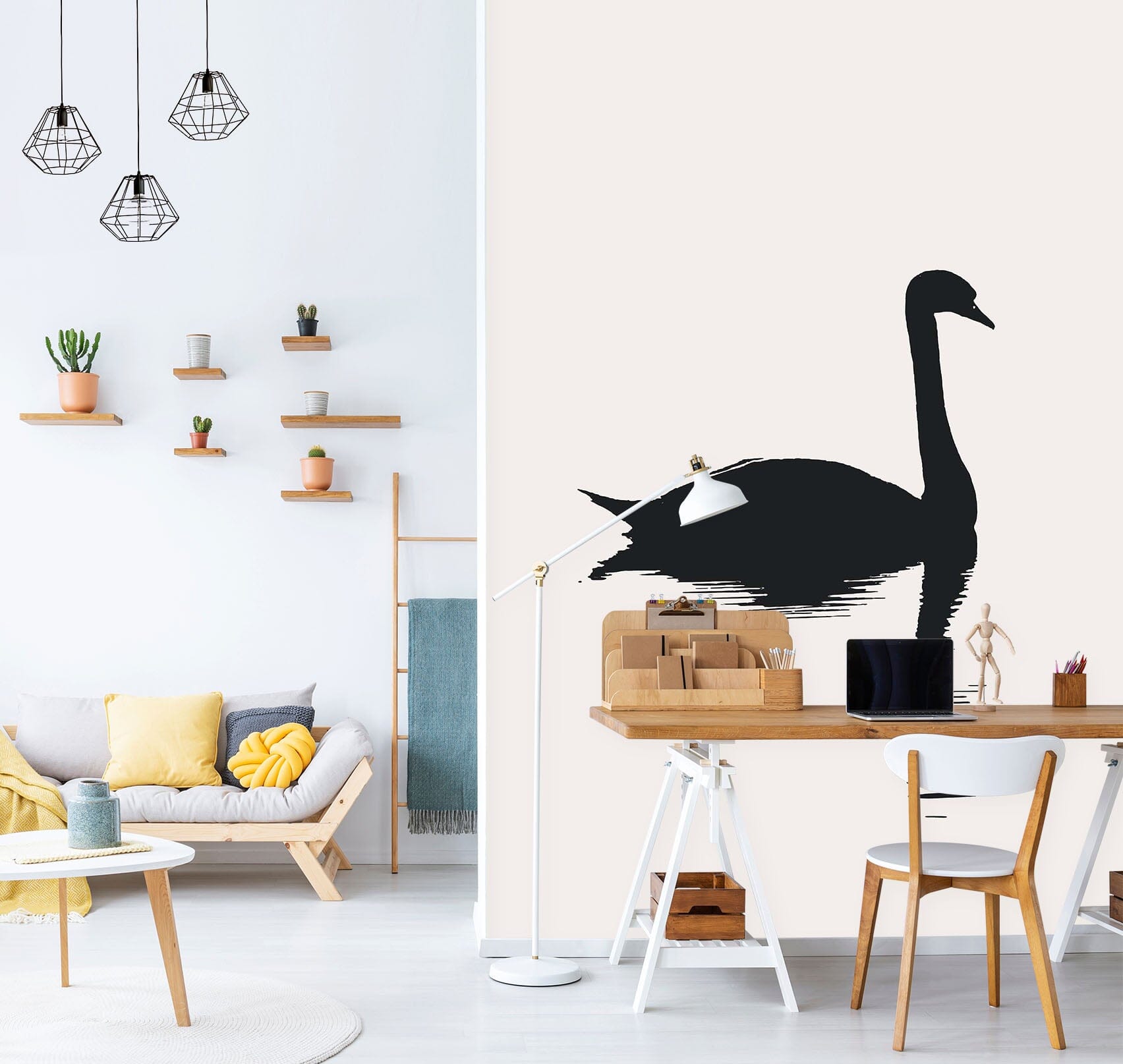 3D Lonely Swan 1527 Boris Draschoff Wall Mural Wall Murals Wallpaper AJ Wallpaper 2 